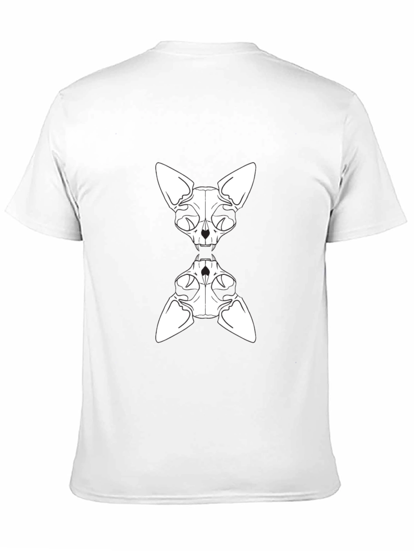 Sphynx Cat Skeleton Graphic Tee - Black