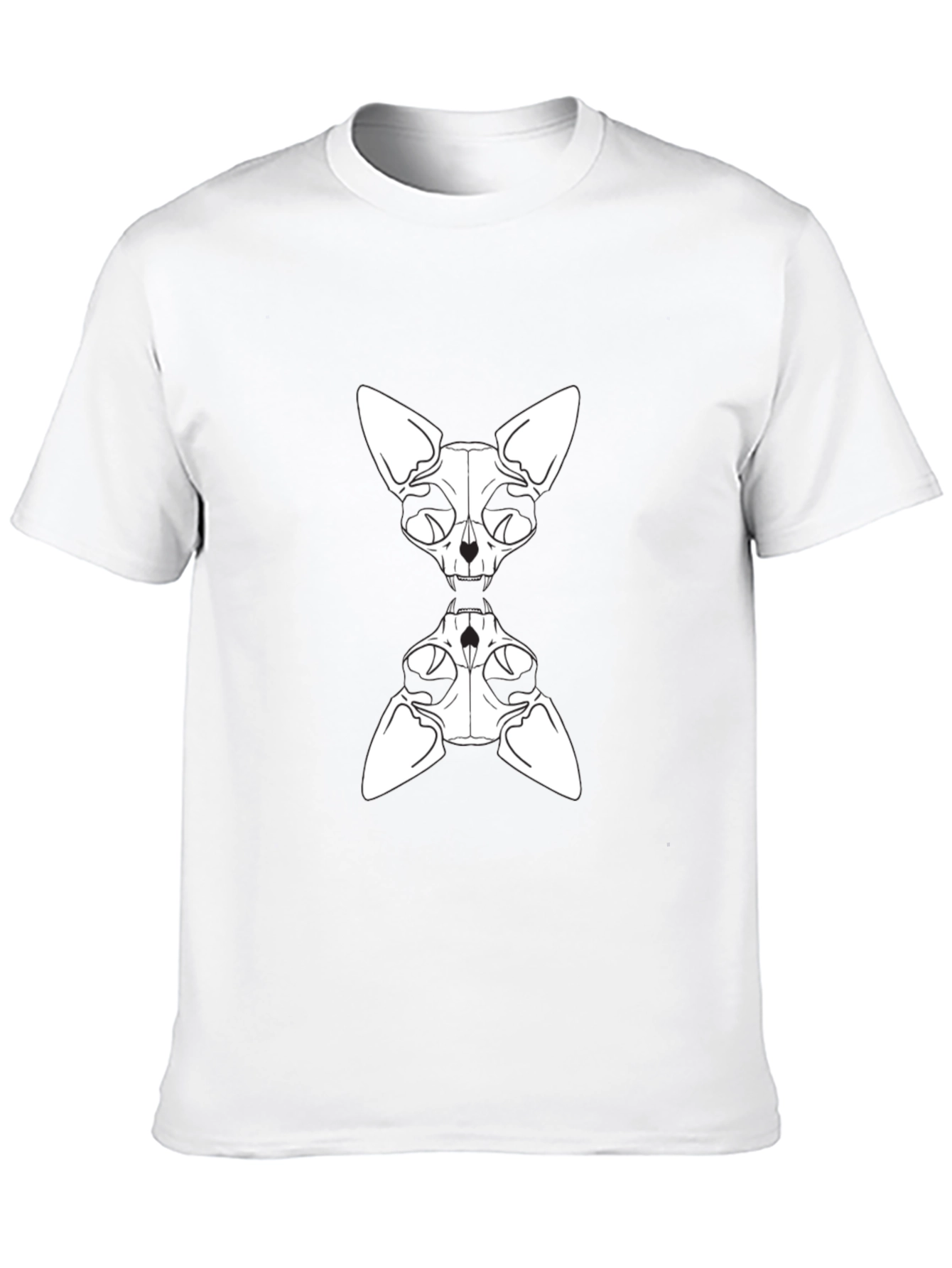 Sphynx Cat Skeleton Graphic Tee - Black