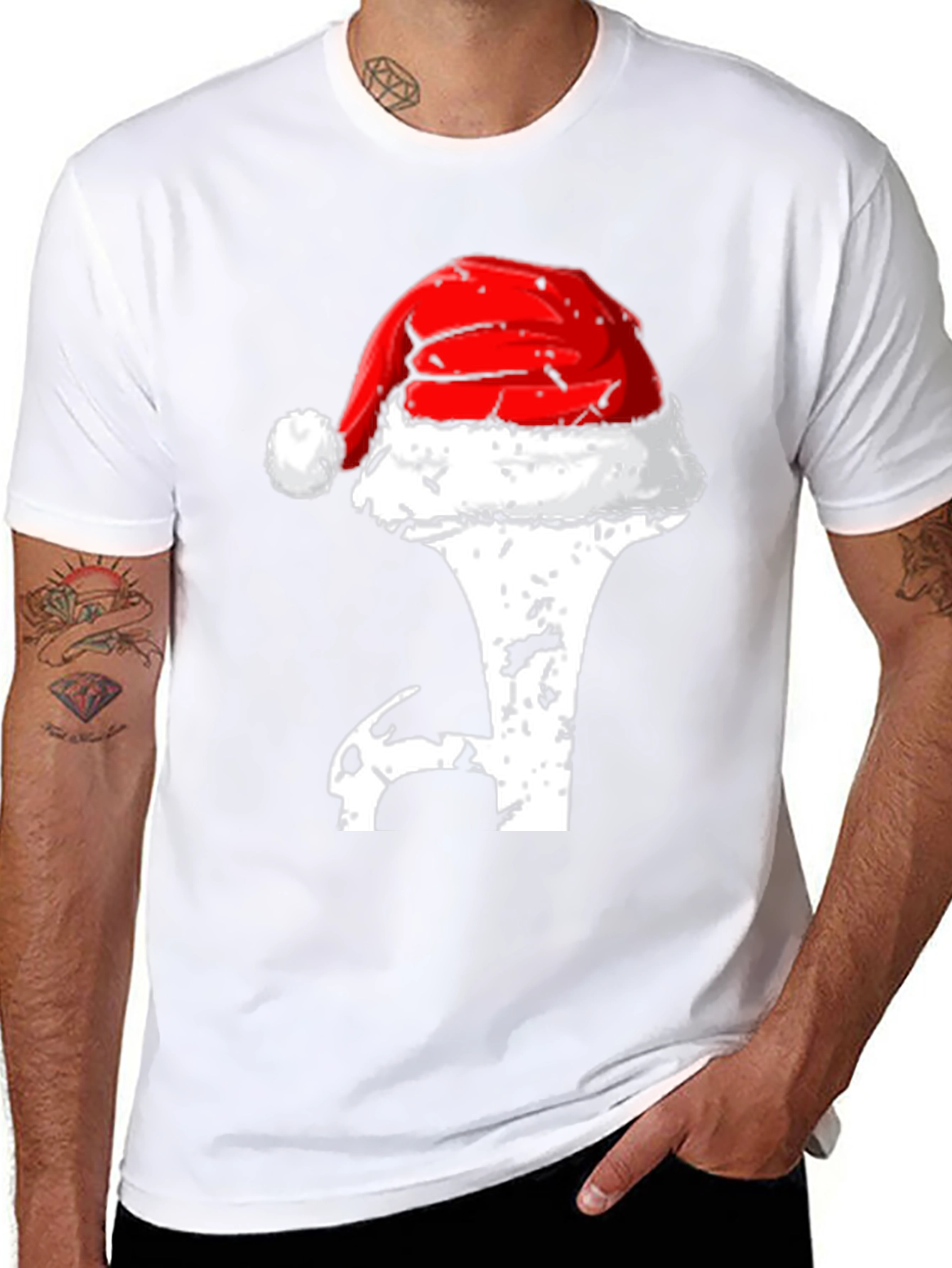 Holiday Golf T-Shirt - Santa Hat Novelty Tee
