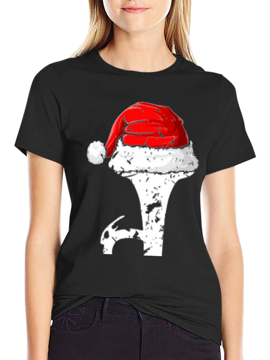 Holiday Golf T-Shirt - Santa Hat Novelty Tee