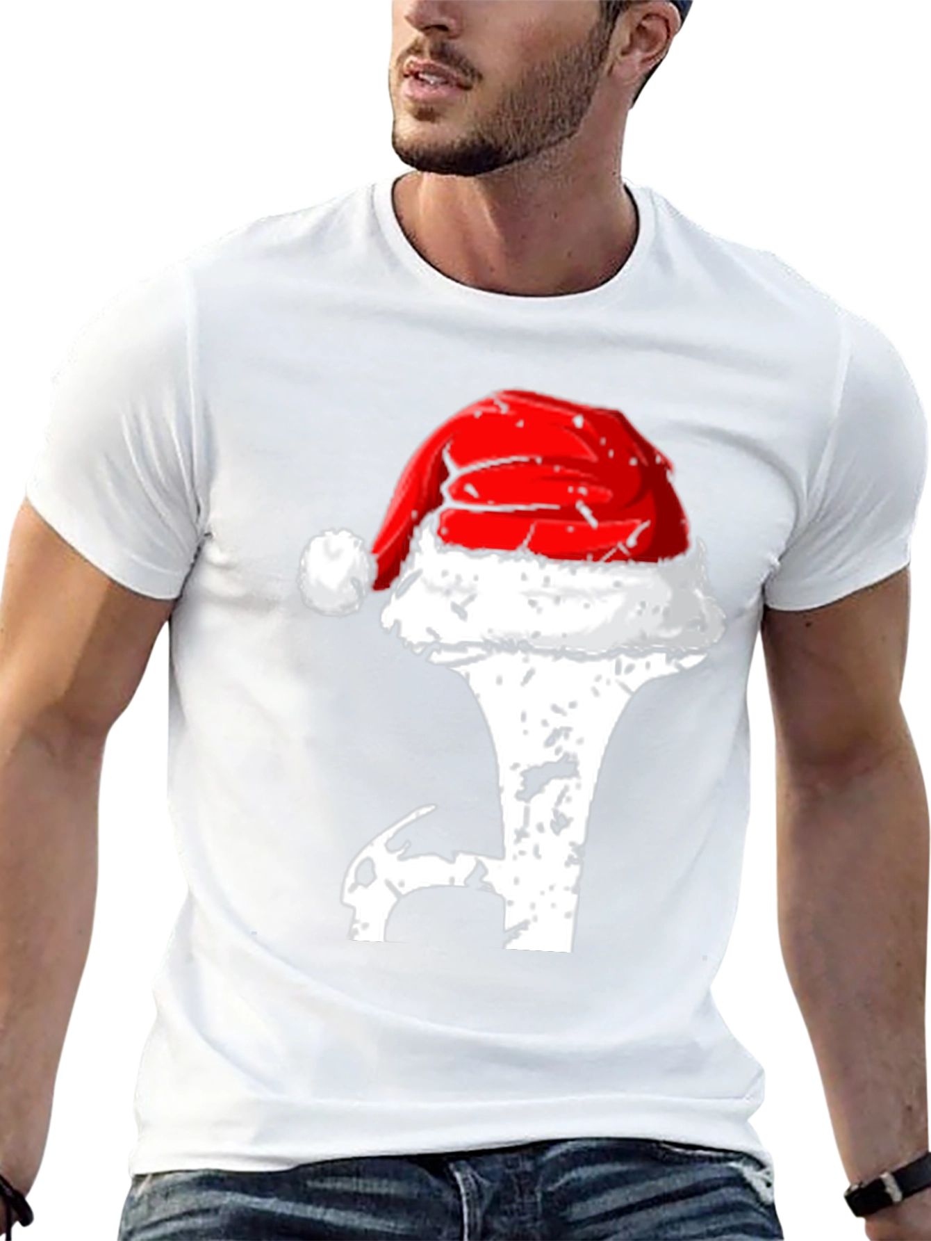 Holiday Golf T-Shirt - Santa Hat Novelty Tee