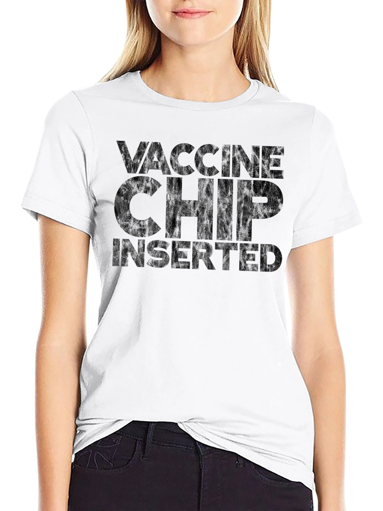 Vaccine Chip Inserted Black T-Shirt