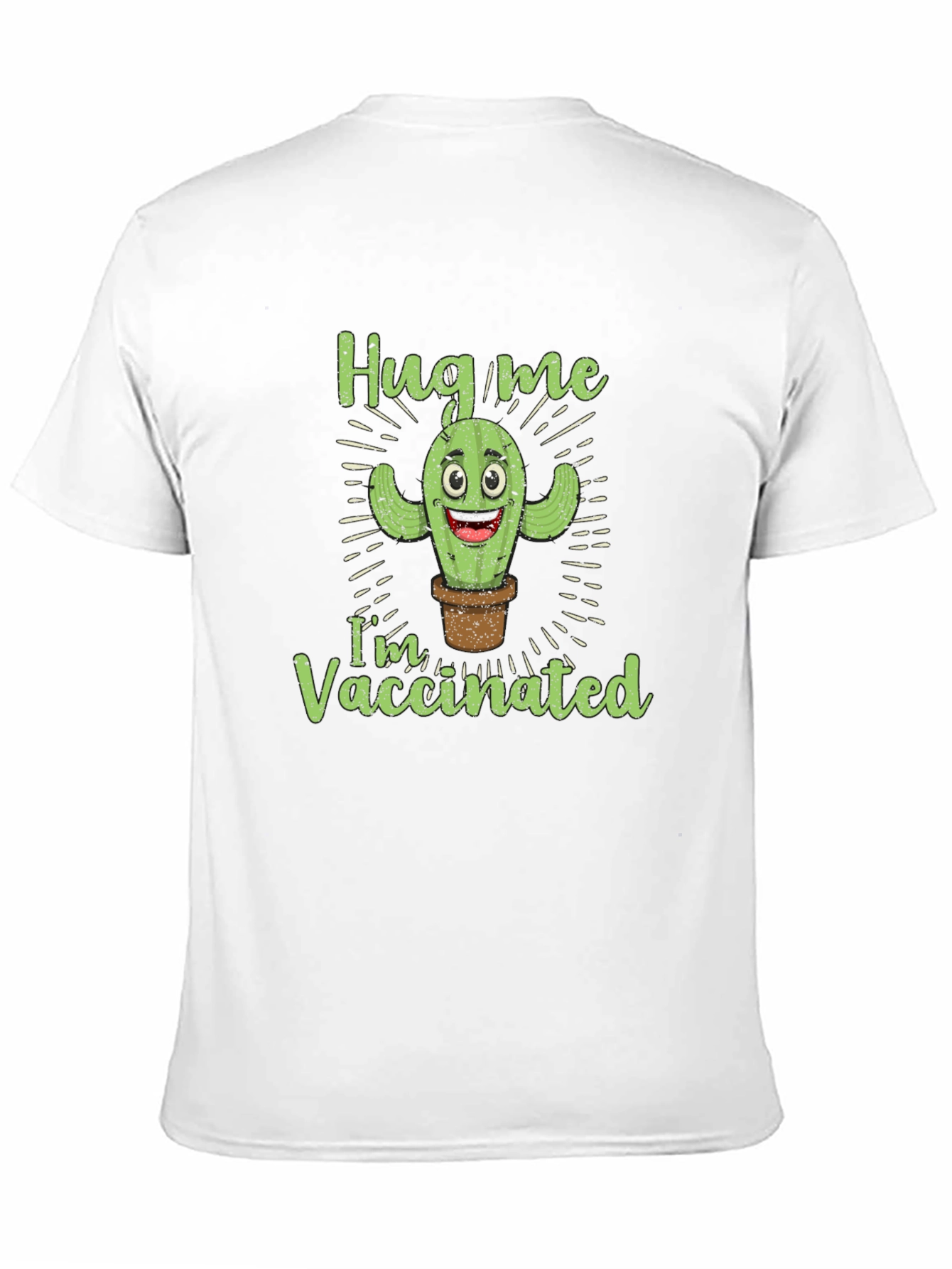 Hug Me Im Vaccinated Funny Cactus T-Shirt