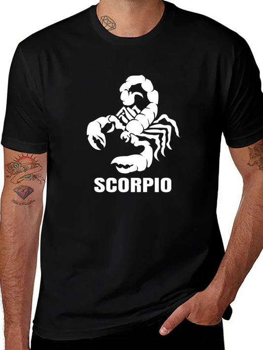 Scorpio Zodiac Graphic Tee - Black Cotton T-Shirt