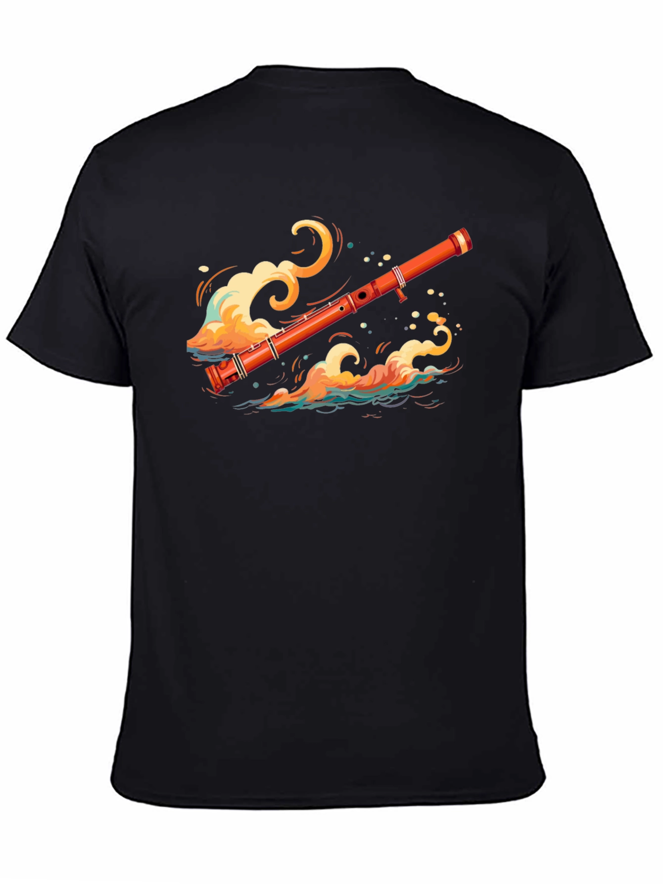 Musical Flute Wave Graphic Tee - Unique Design