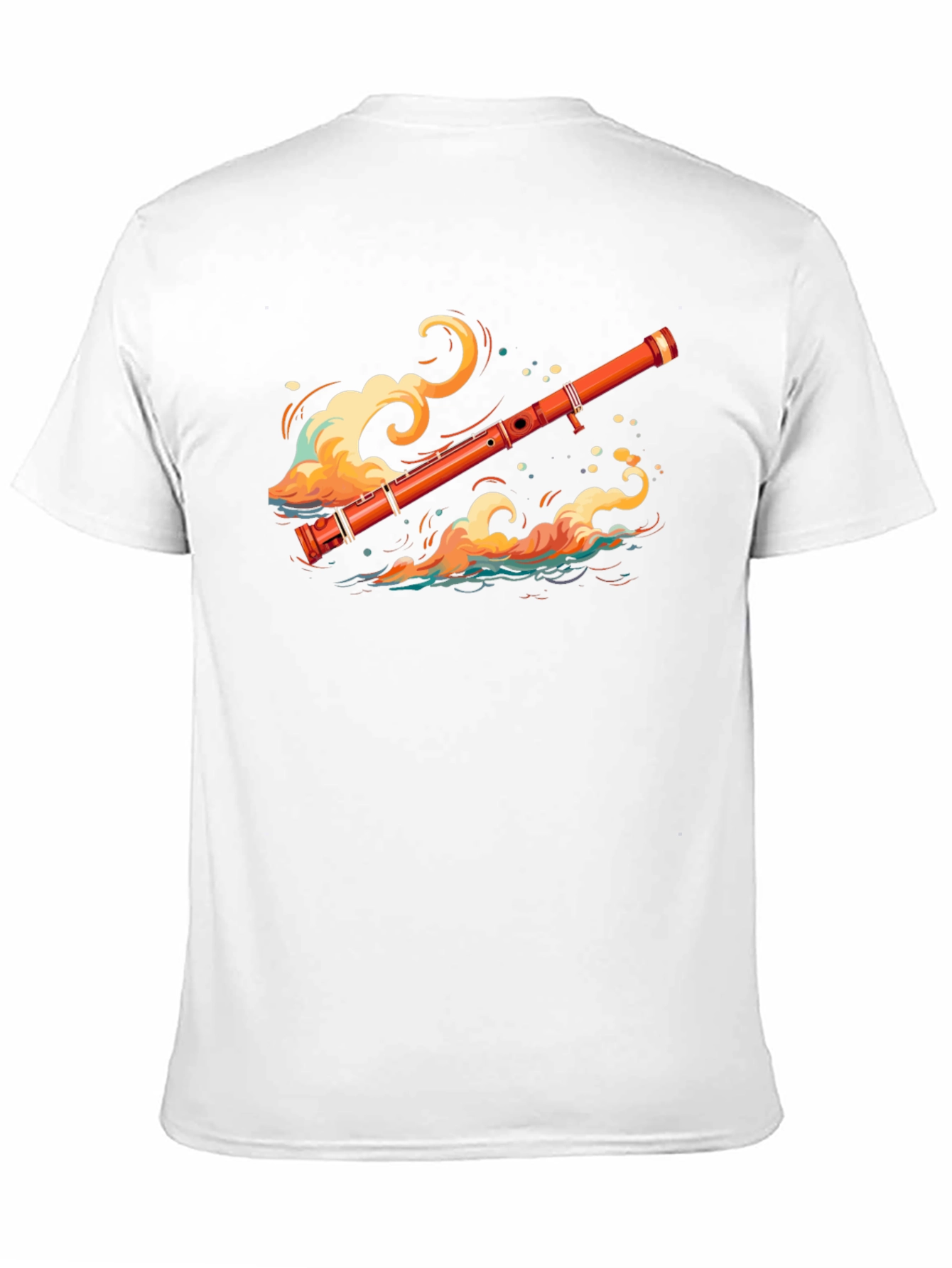 Musical Flute Wave Graphic Tee - Unique Design