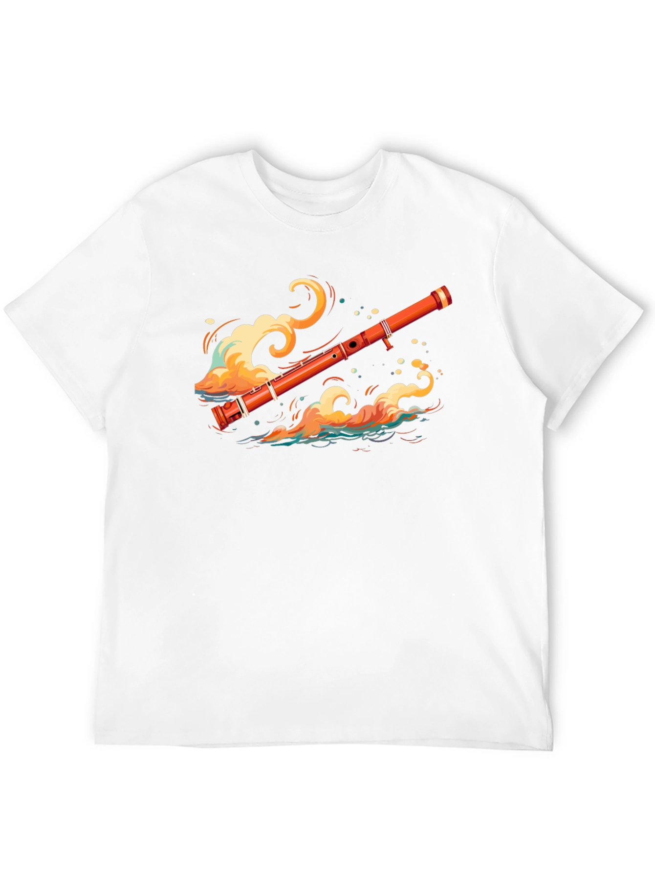 Musical Flute Wave Graphic Tee - Unique Design