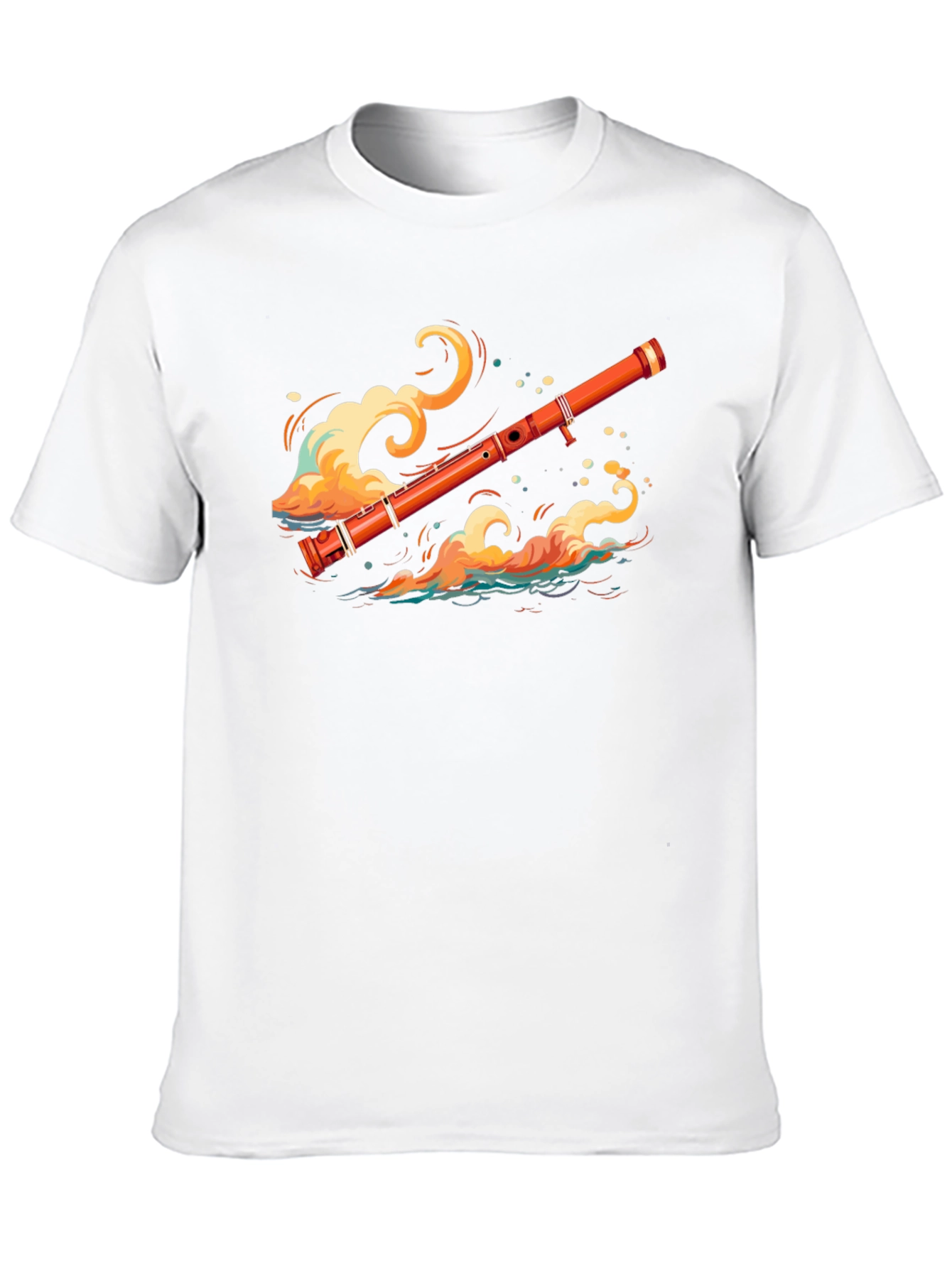 Musical Flute Wave Graphic Tee - Unique Design