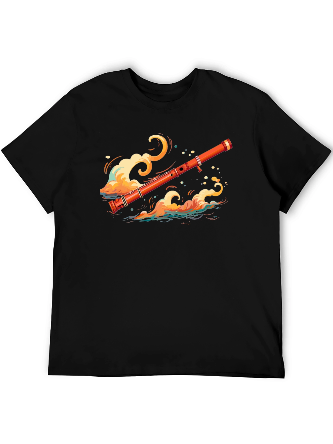 Musical Flute Wave Graphic Tee - Unique Design