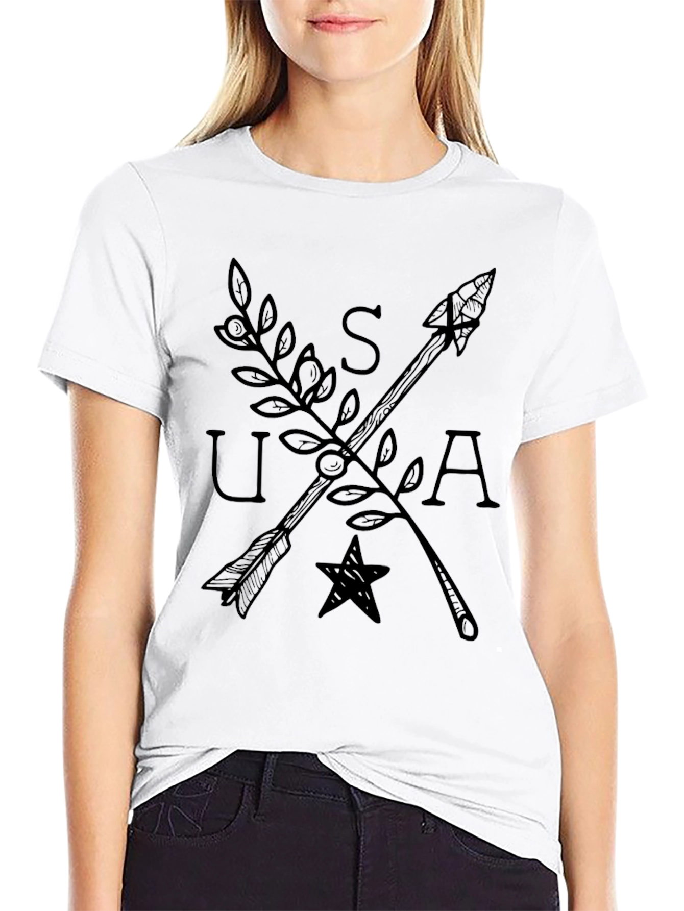 USA Arrows & Star Graphic Tee - Black
