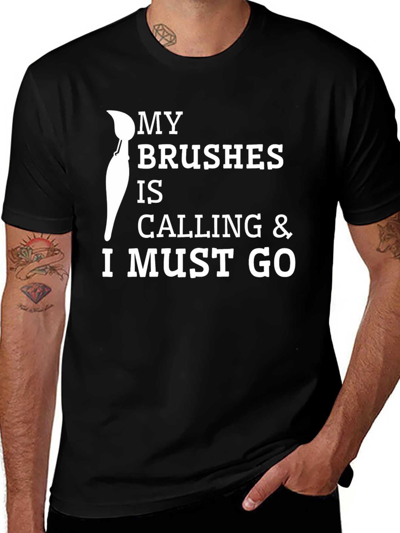 Painters Life T-Shirt - My Brushes Is Calling Design