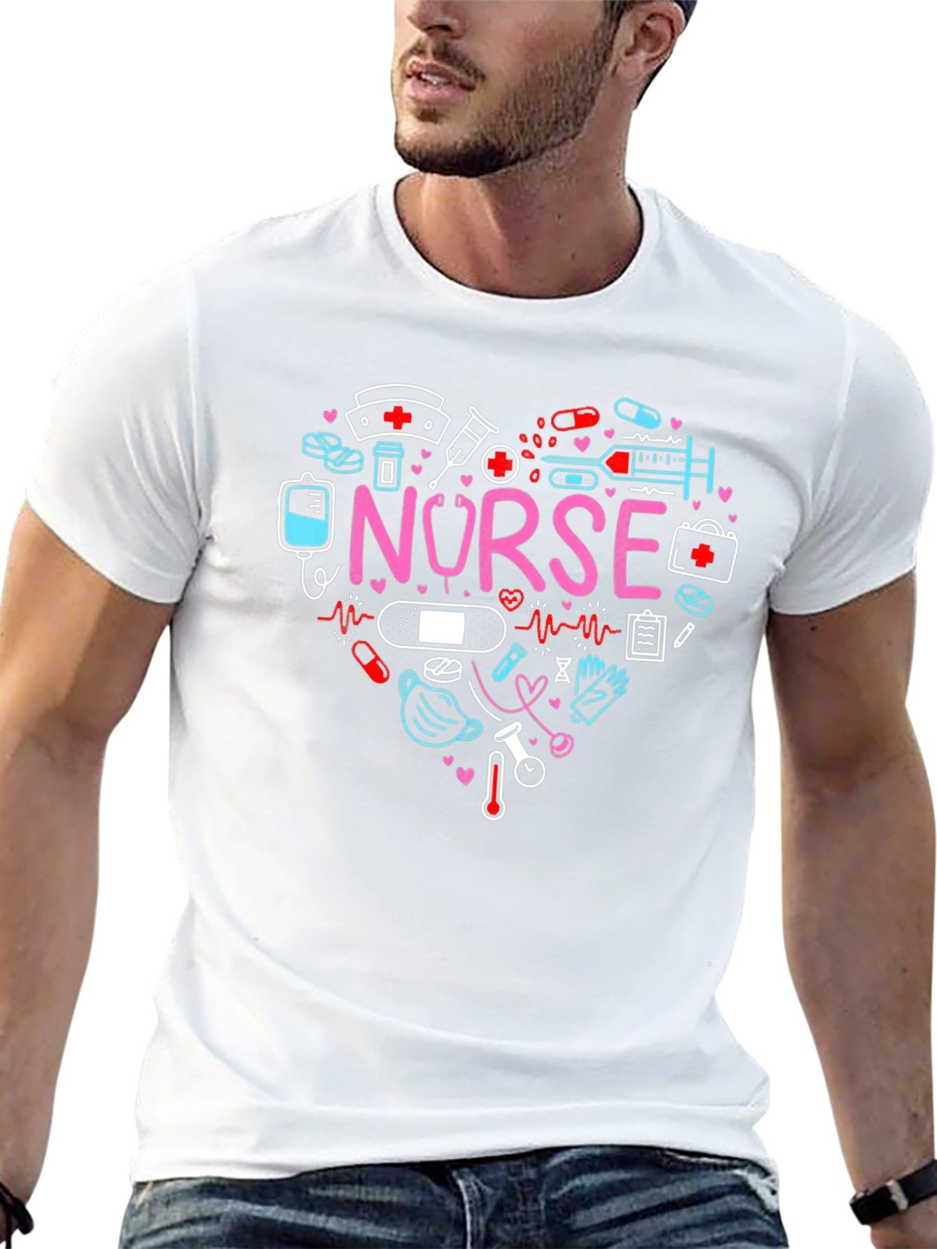 Nurse Love Heart Graphic T-Shirt