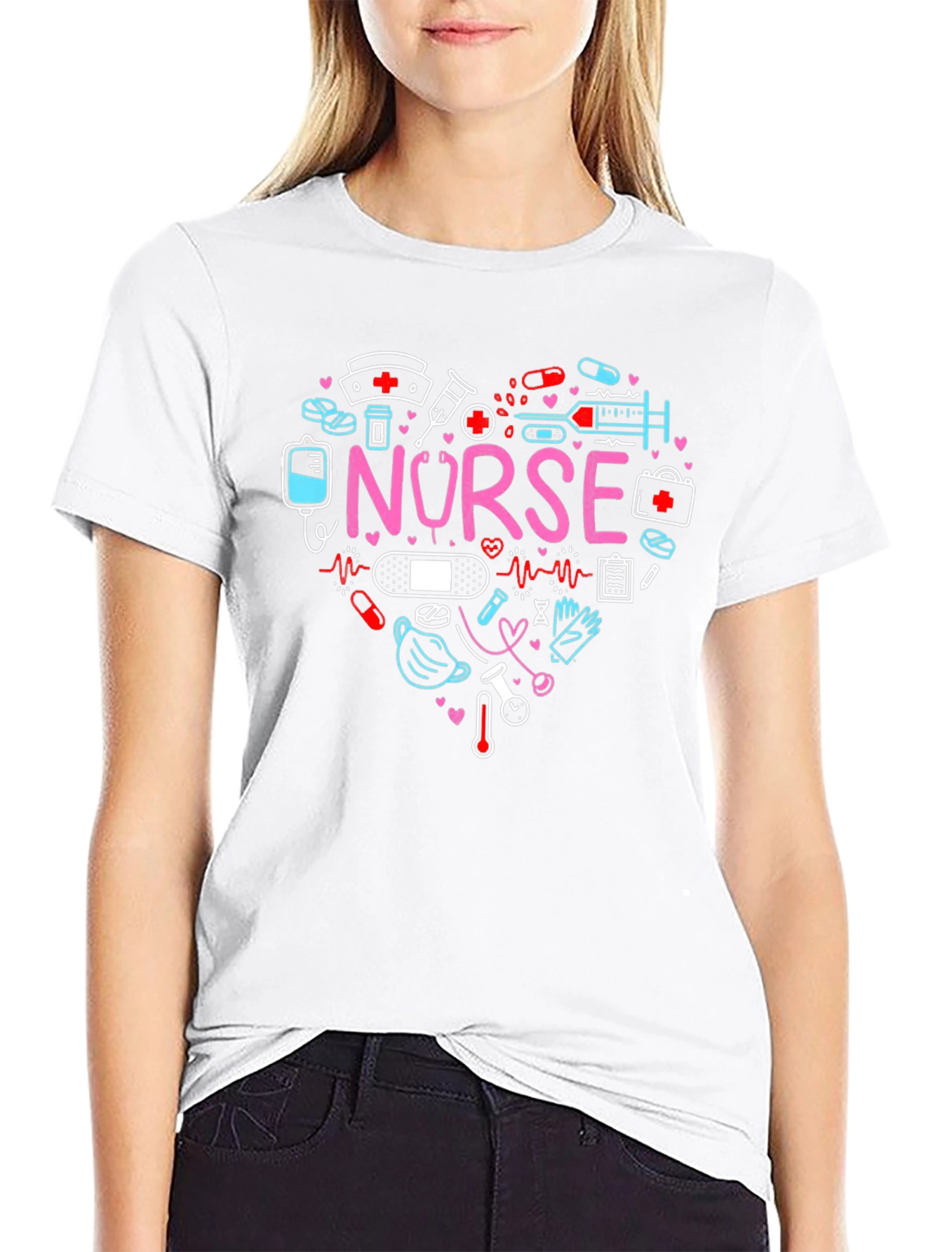 Nurse Love Heart Graphic T-Shirt