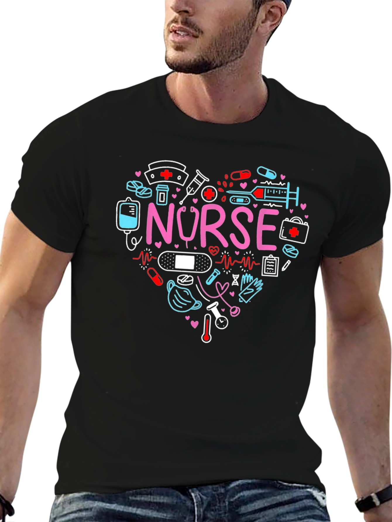 Nurse Love Heart Graphic T-Shirt