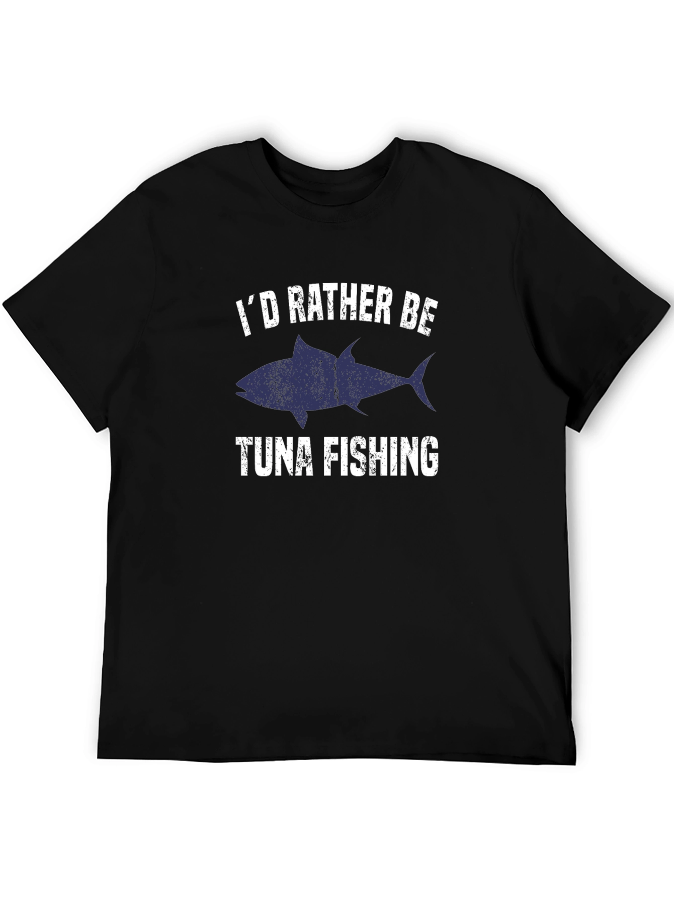 Tuna Fishing Graphic T-Shirt - Black Crew Neck Tee
