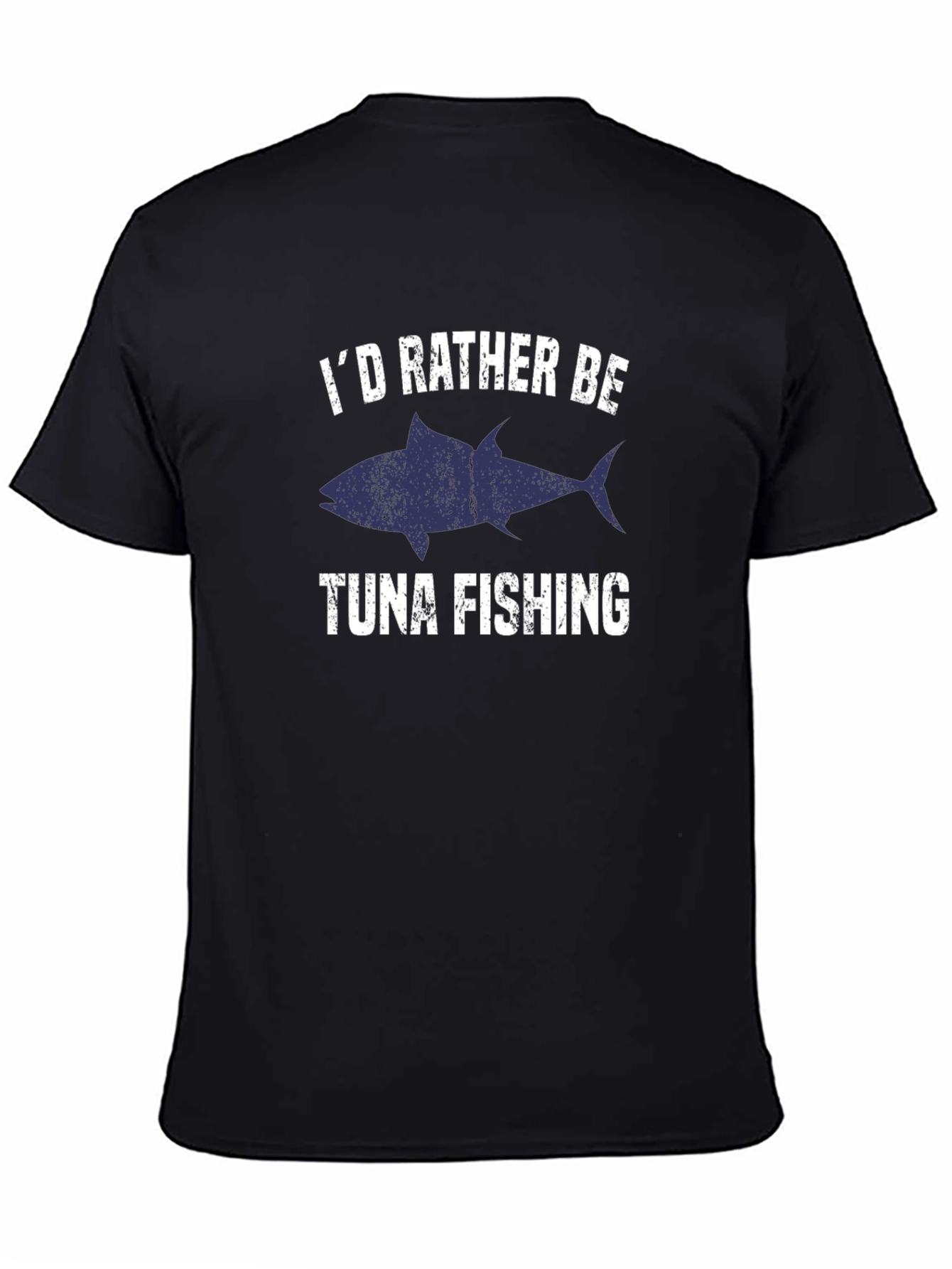 Tuna Fishing Graphic T-Shirt - Black Crew Neck Tee