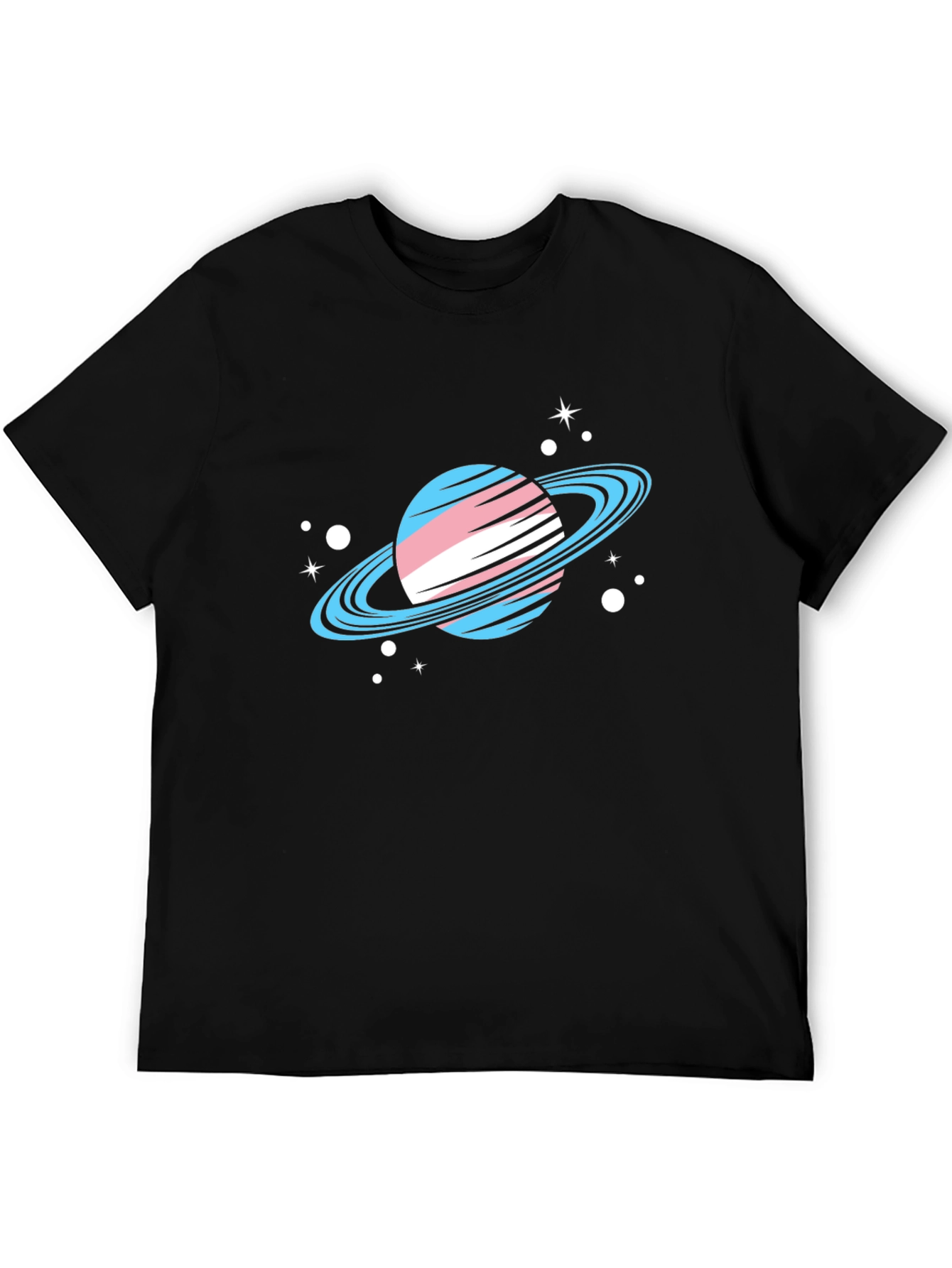 Trans Pride Planet T-Shirt - Black Cotton Tee