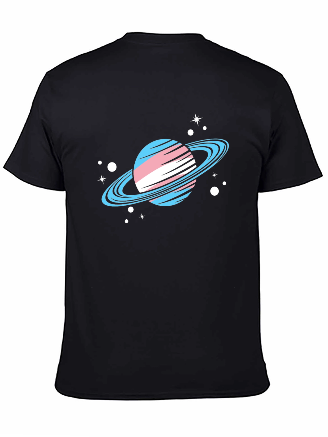 Trans Pride Planet T-Shirt - Black Cotton Tee