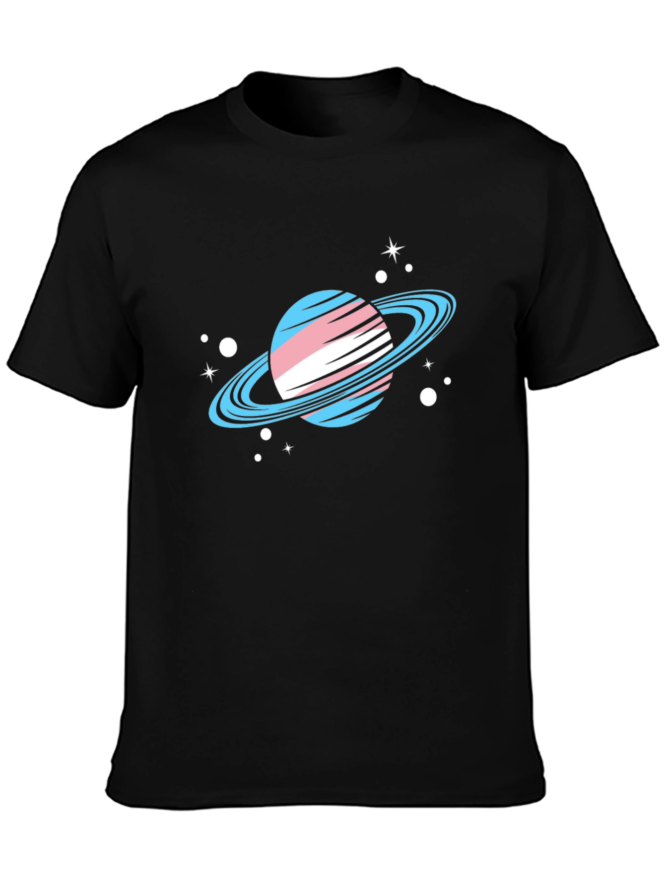 Trans Pride Planet T-Shirt - Black Cotton Tee
