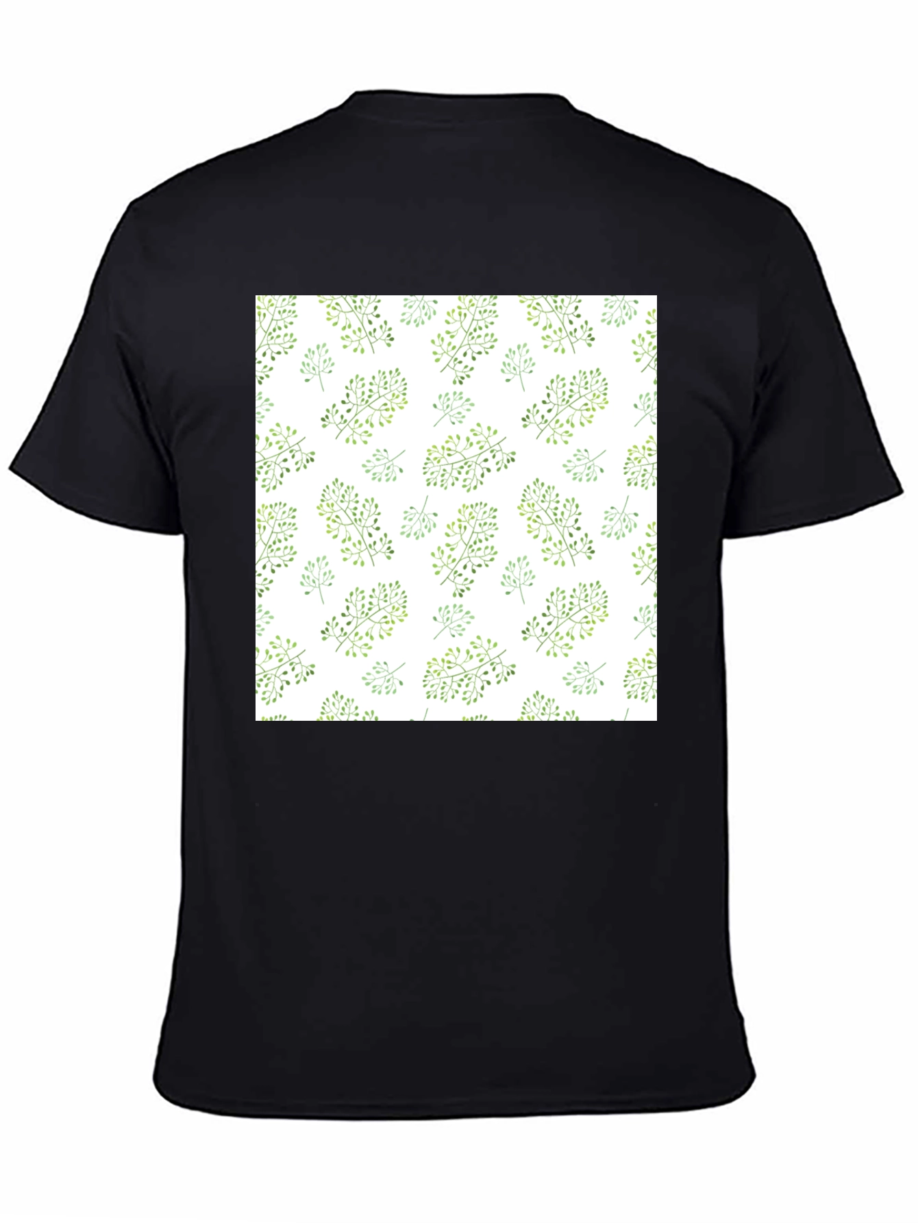 Nature Pattern Black T-Shirt