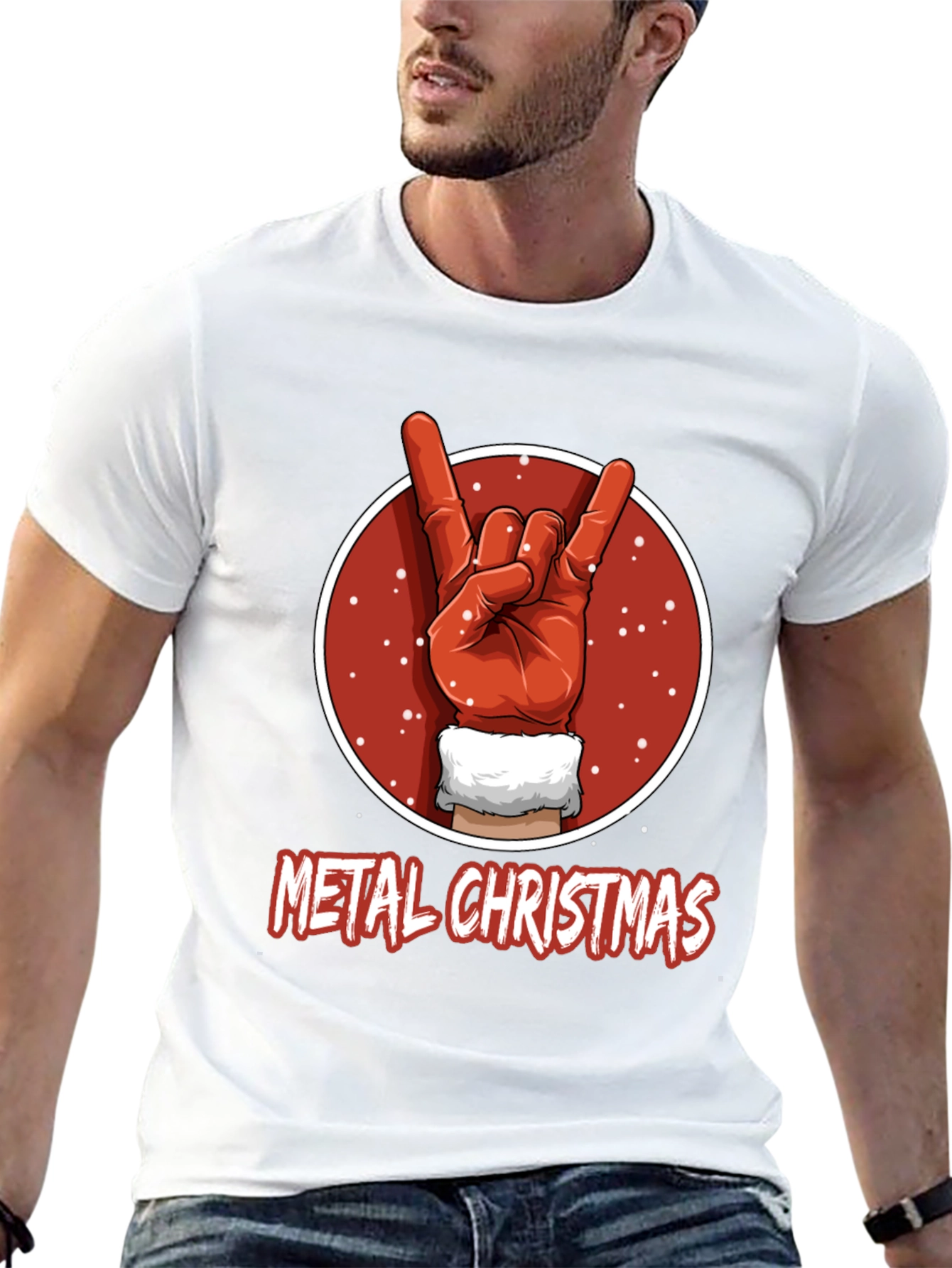 Metal Christmas T-Shirt - Rock On Santa!