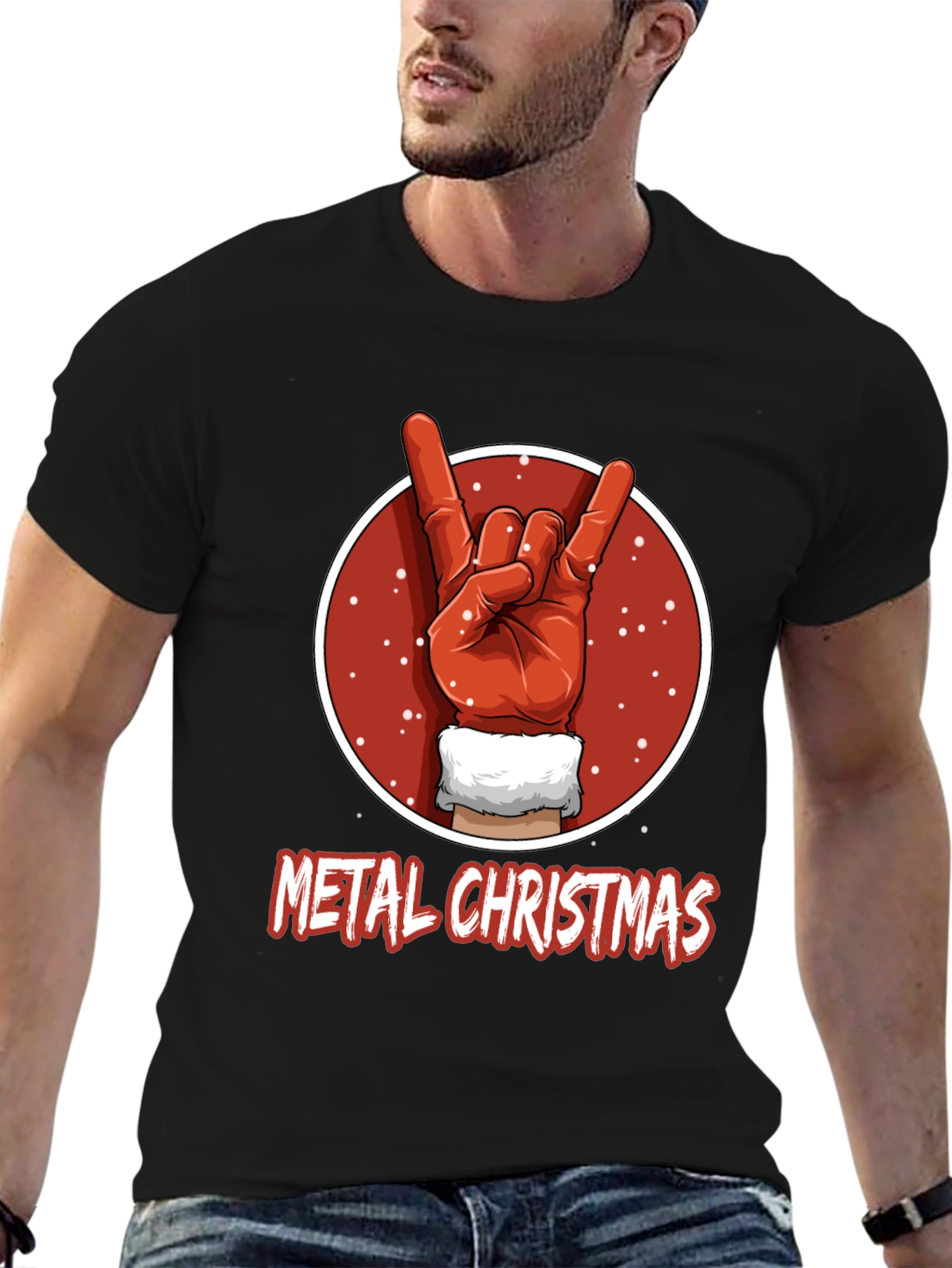 Metal Christmas T-Shirt - Rock On Santa!