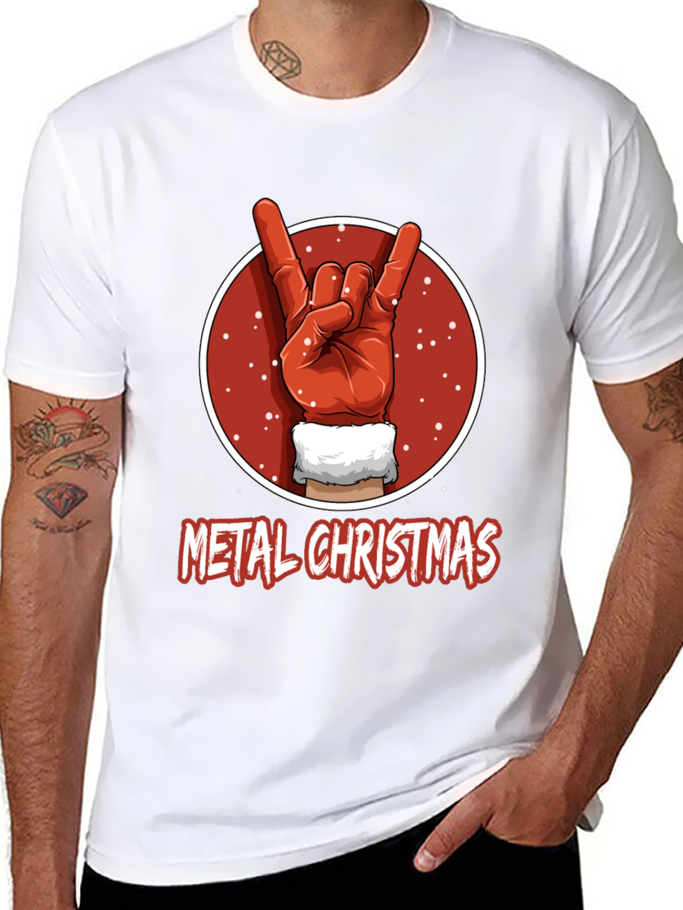 Metal Christmas T-Shirt - Rock On Santa!