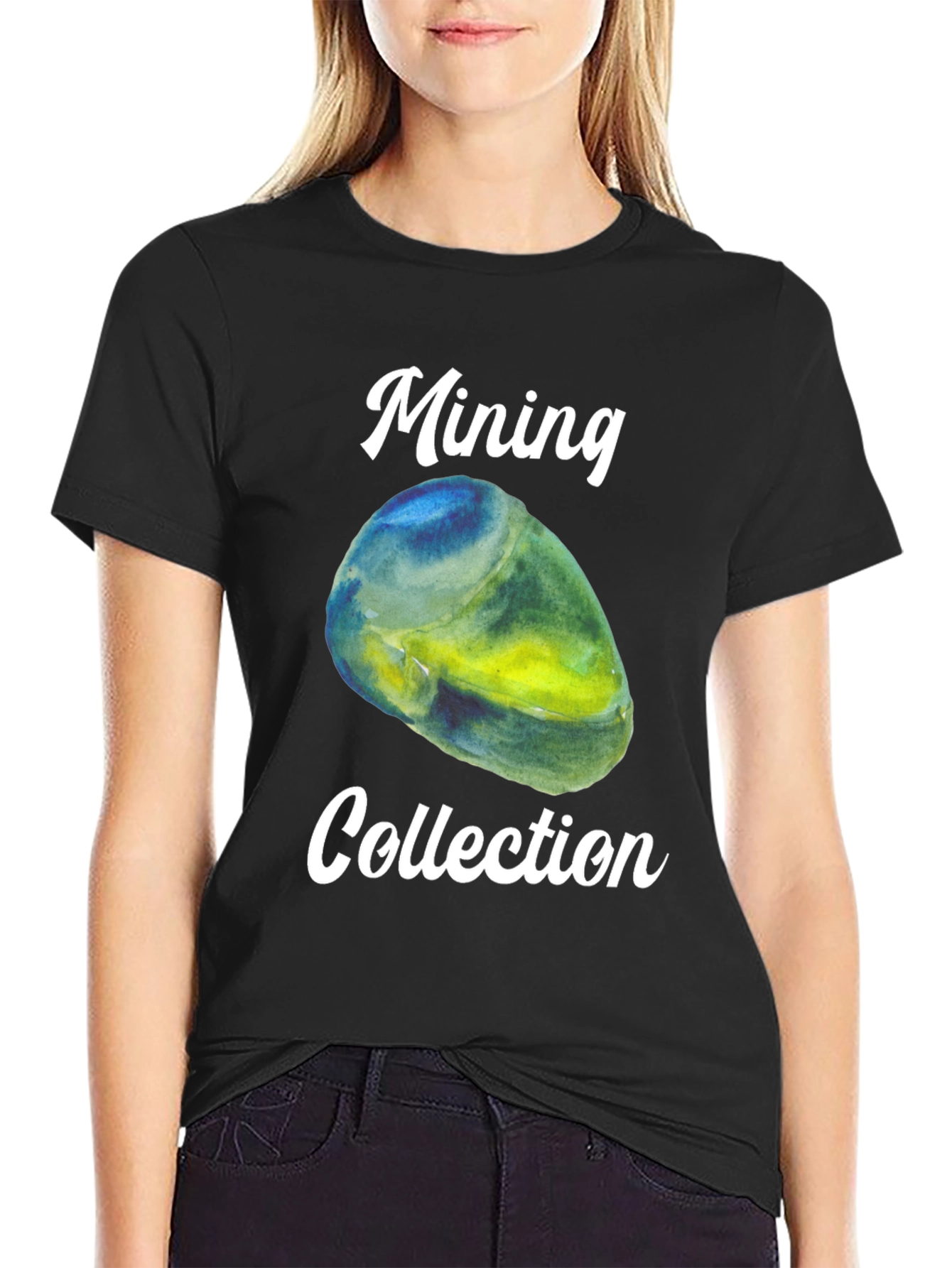 Mining Collection Graphic Tee - Black Cotton T-Shirt
