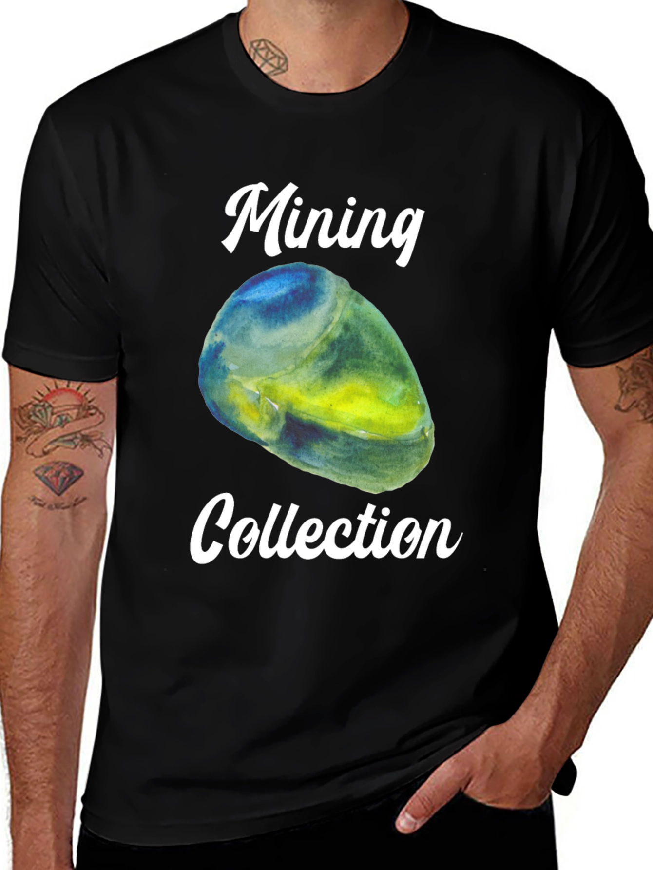 Mining Collection Graphic Tee - Black Cotton T-Shirt