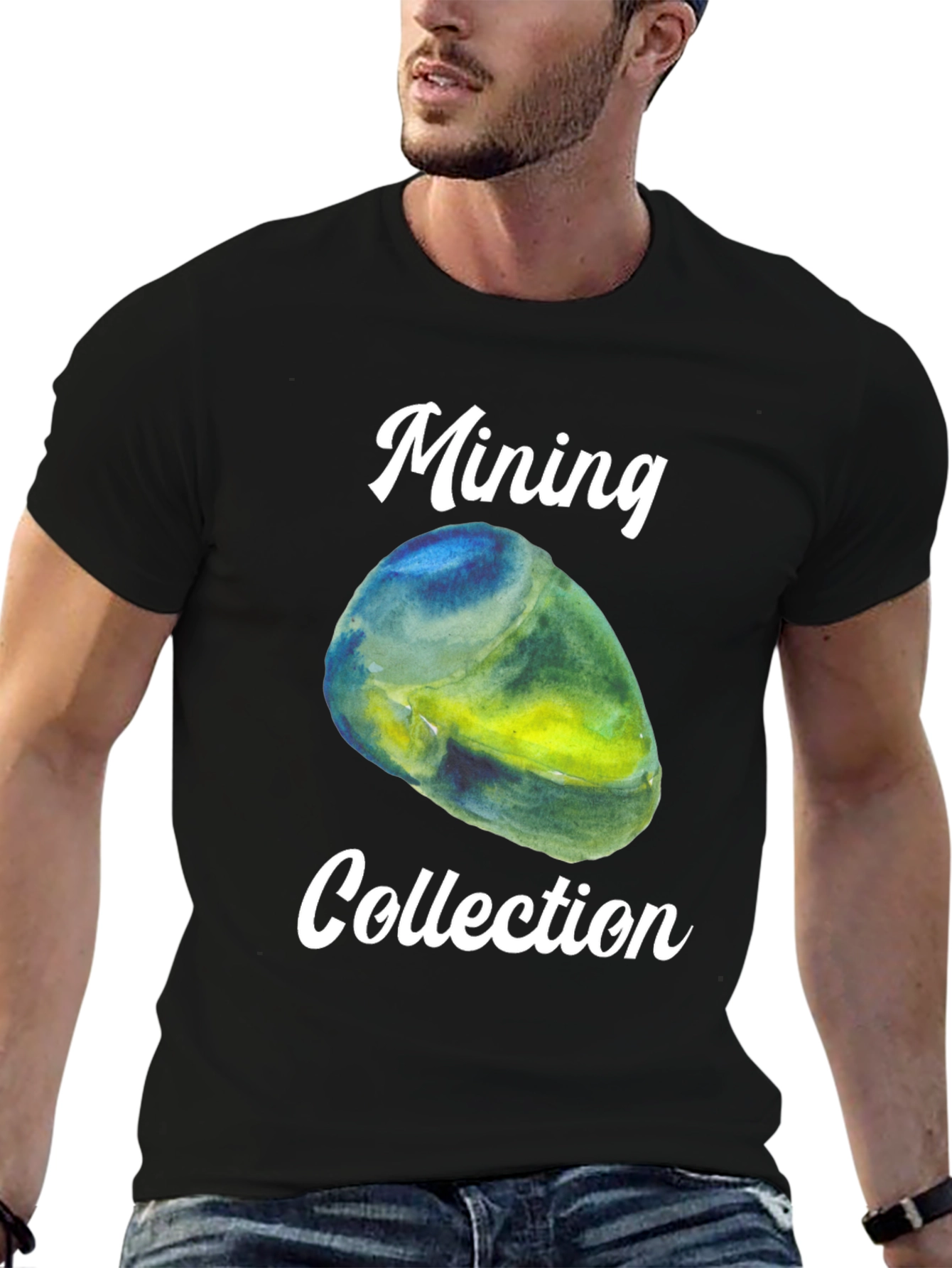 Mining Collection Graphic Tee - Black Cotton T-Shirt