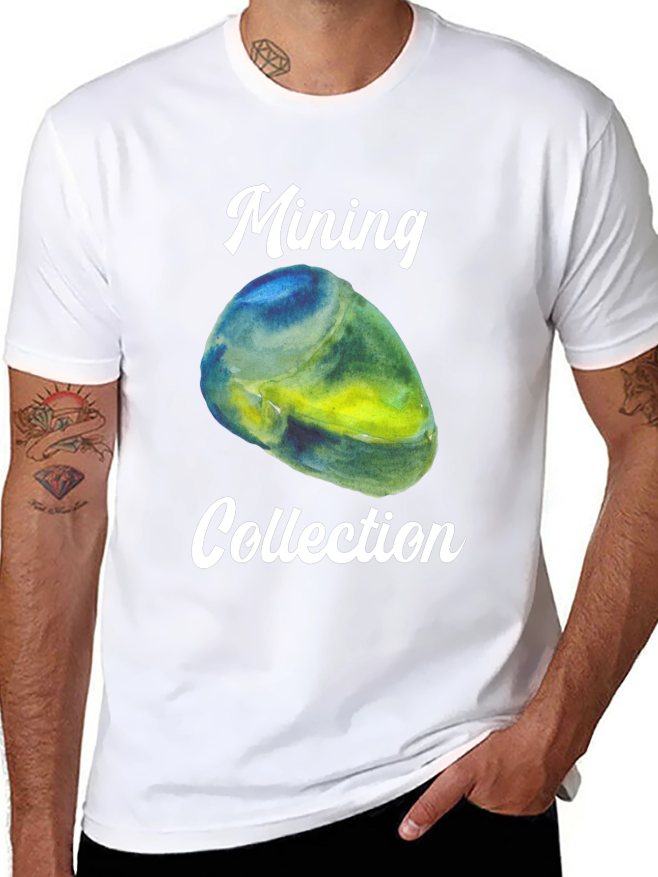 Mining Collection Graphic Tee - Black Cotton T-Shirt