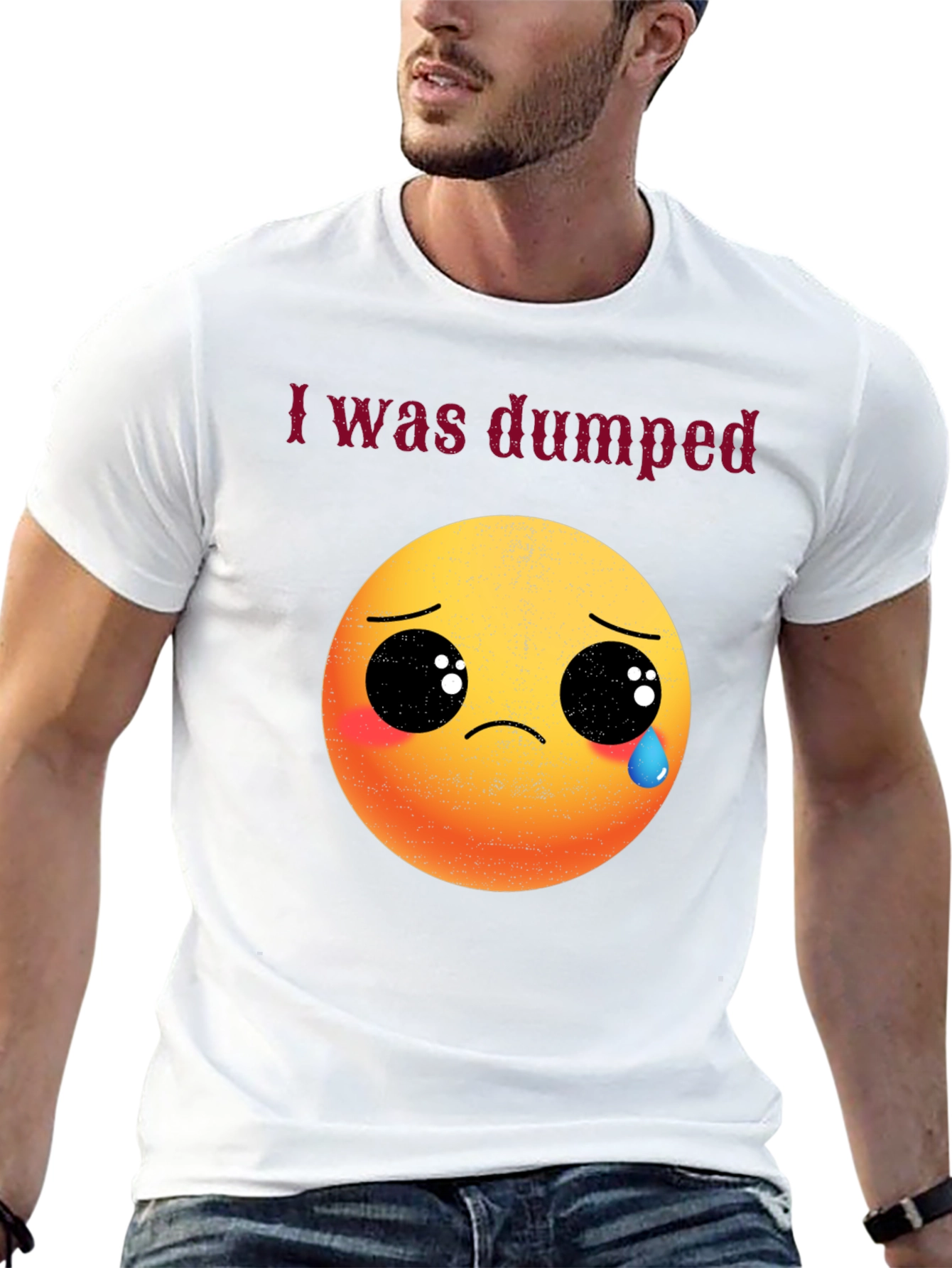 I Was Dumped T-Shirt - Funny Emoji Graphic Tee