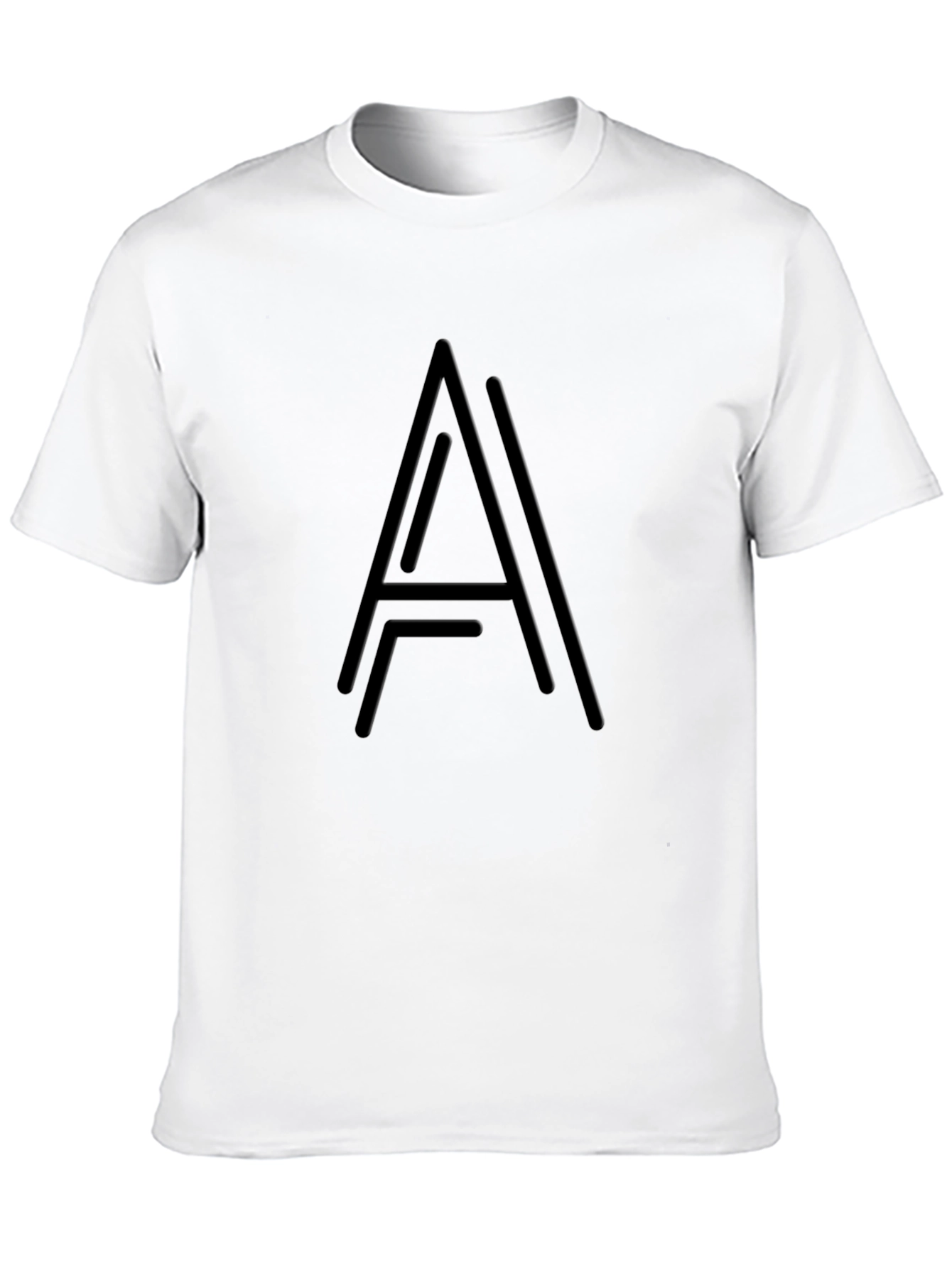 Modern Black T-Shirt with Abstract A Design