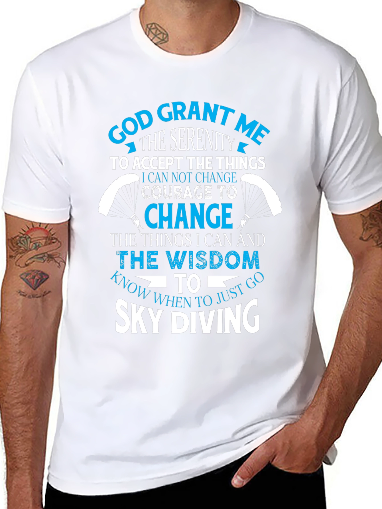 Sky Diving Serenity Prayer Graphic T-Shirt