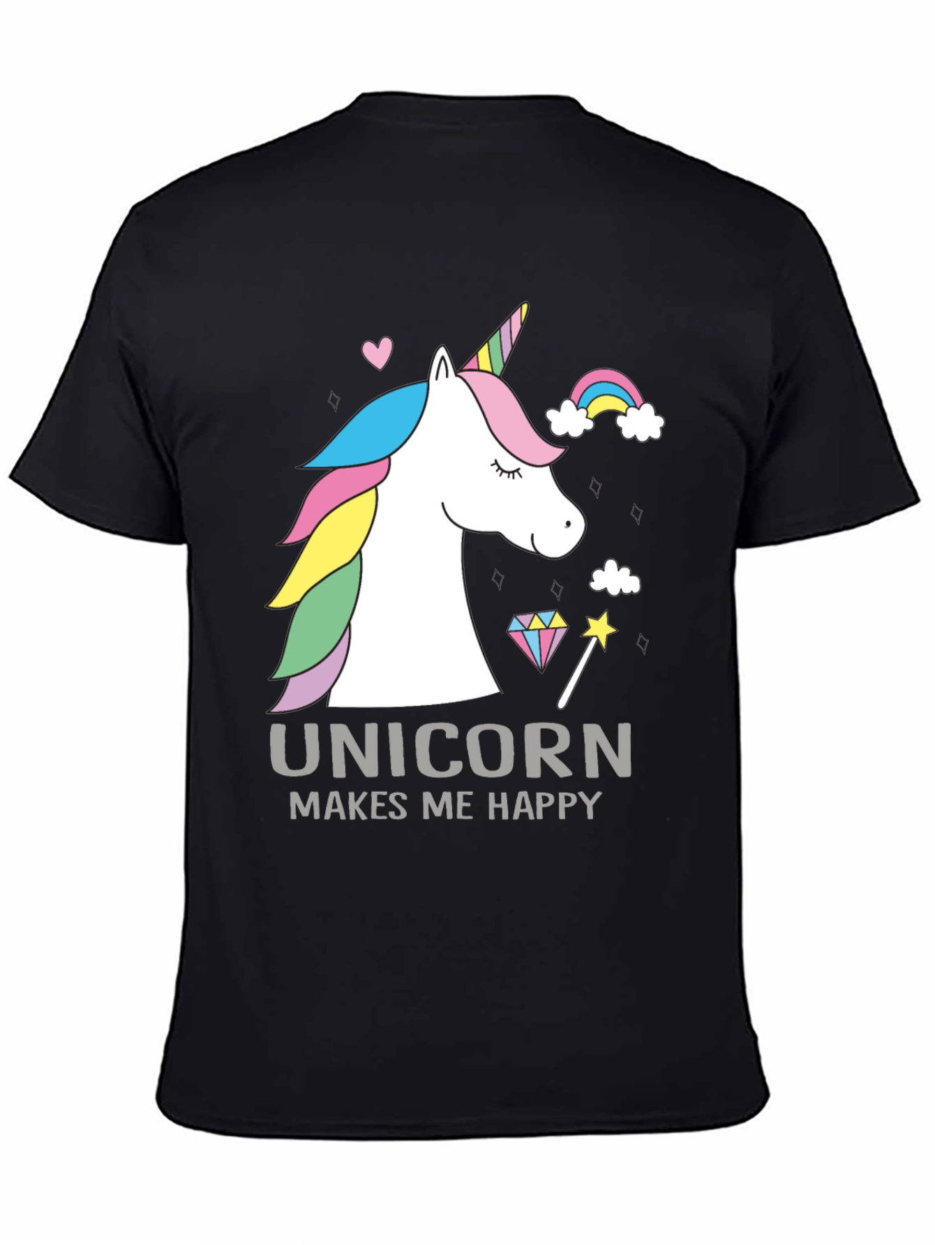 Unicorn Makes Me Happy Graphic T-Shirt