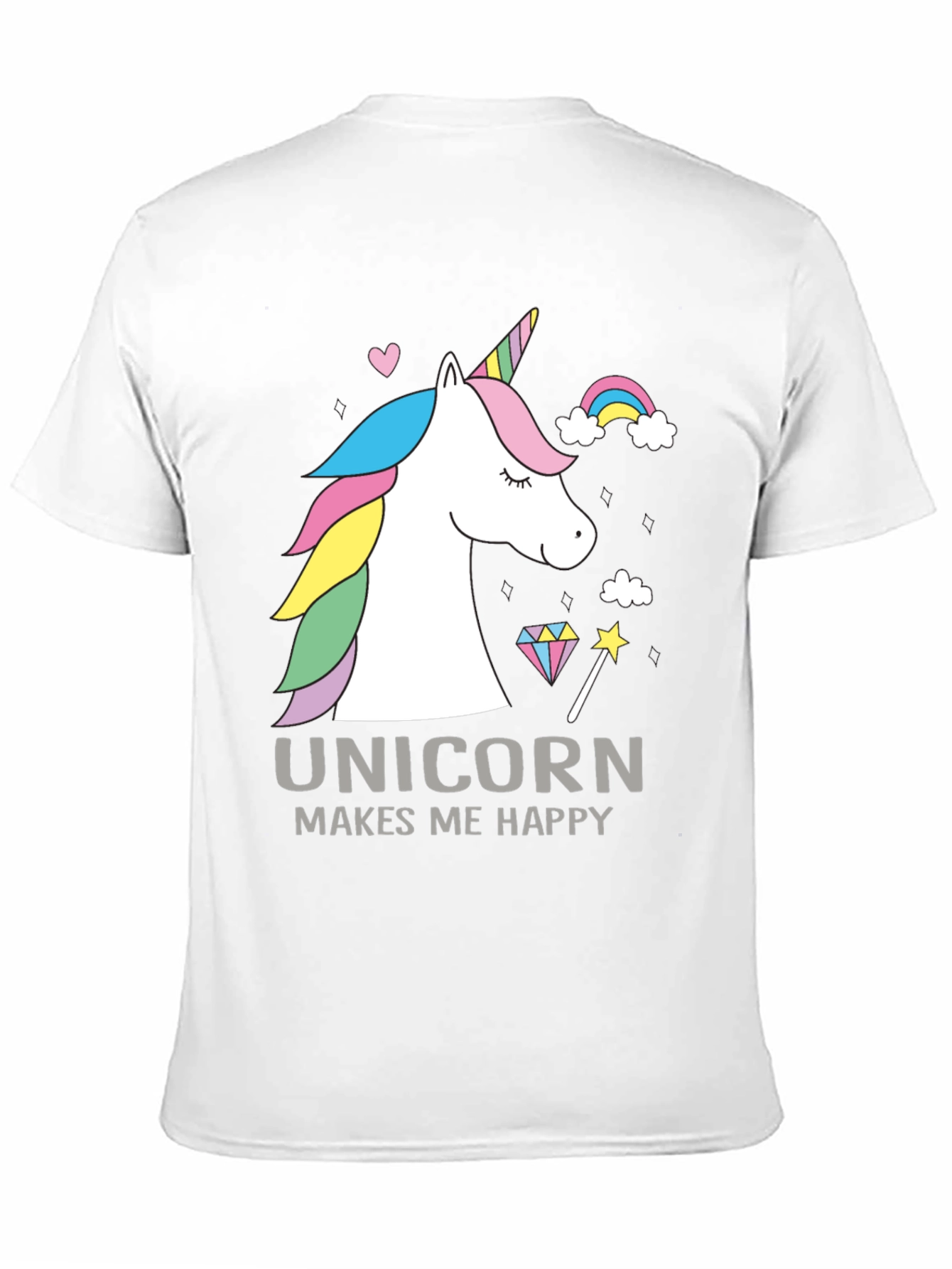 Unicorn Makes Me Happy Graphic T-Shirt