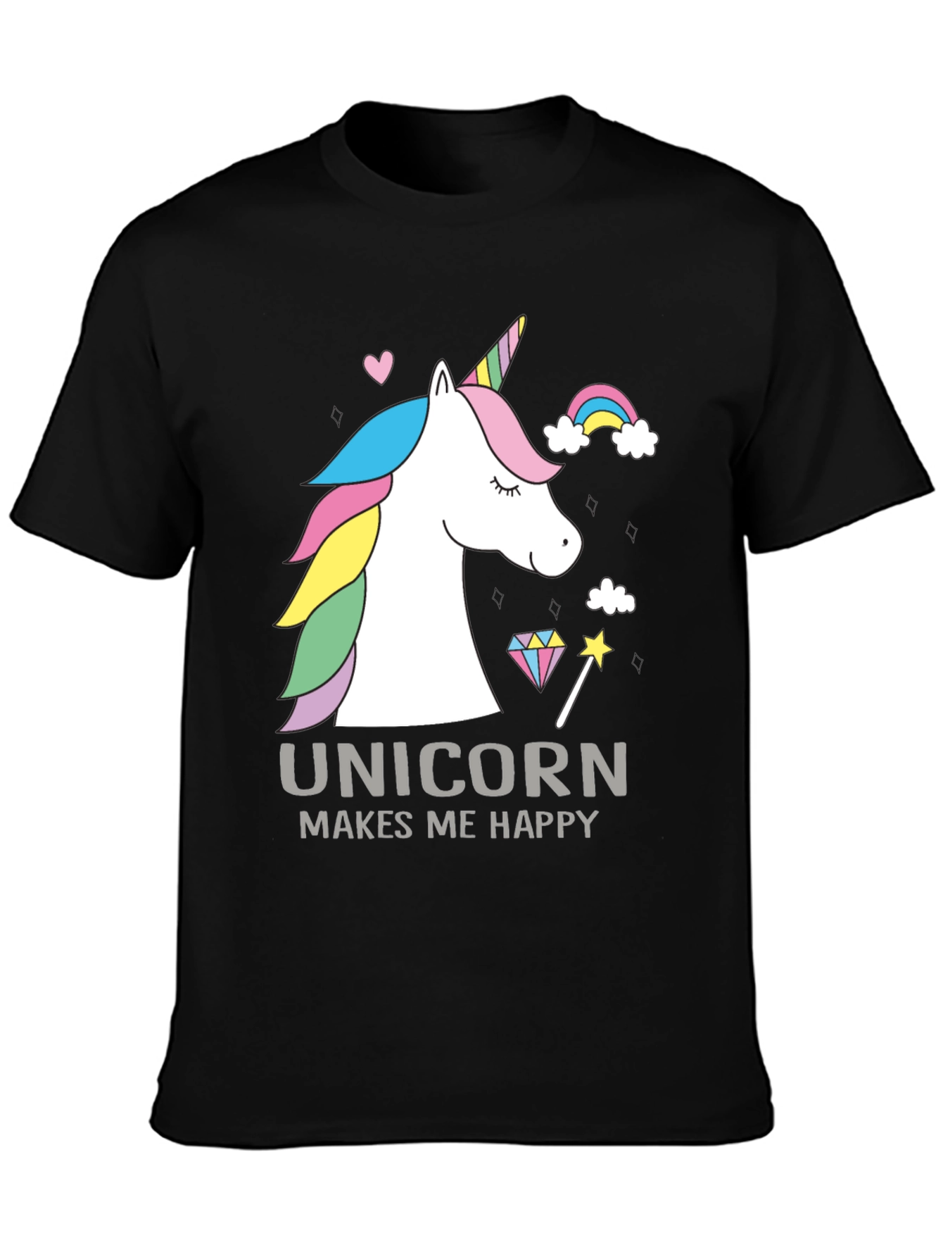 Unicorn Makes Me Happy Graphic T-Shirt