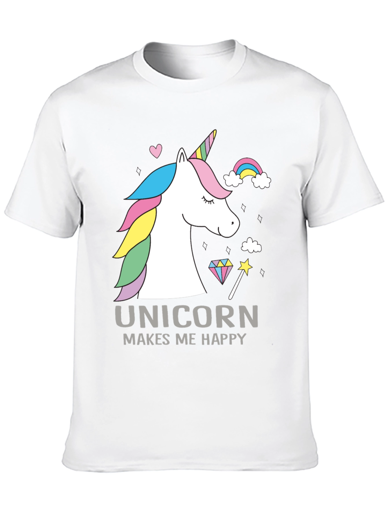 Unicorn Makes Me Happy Graphic T-Shirt