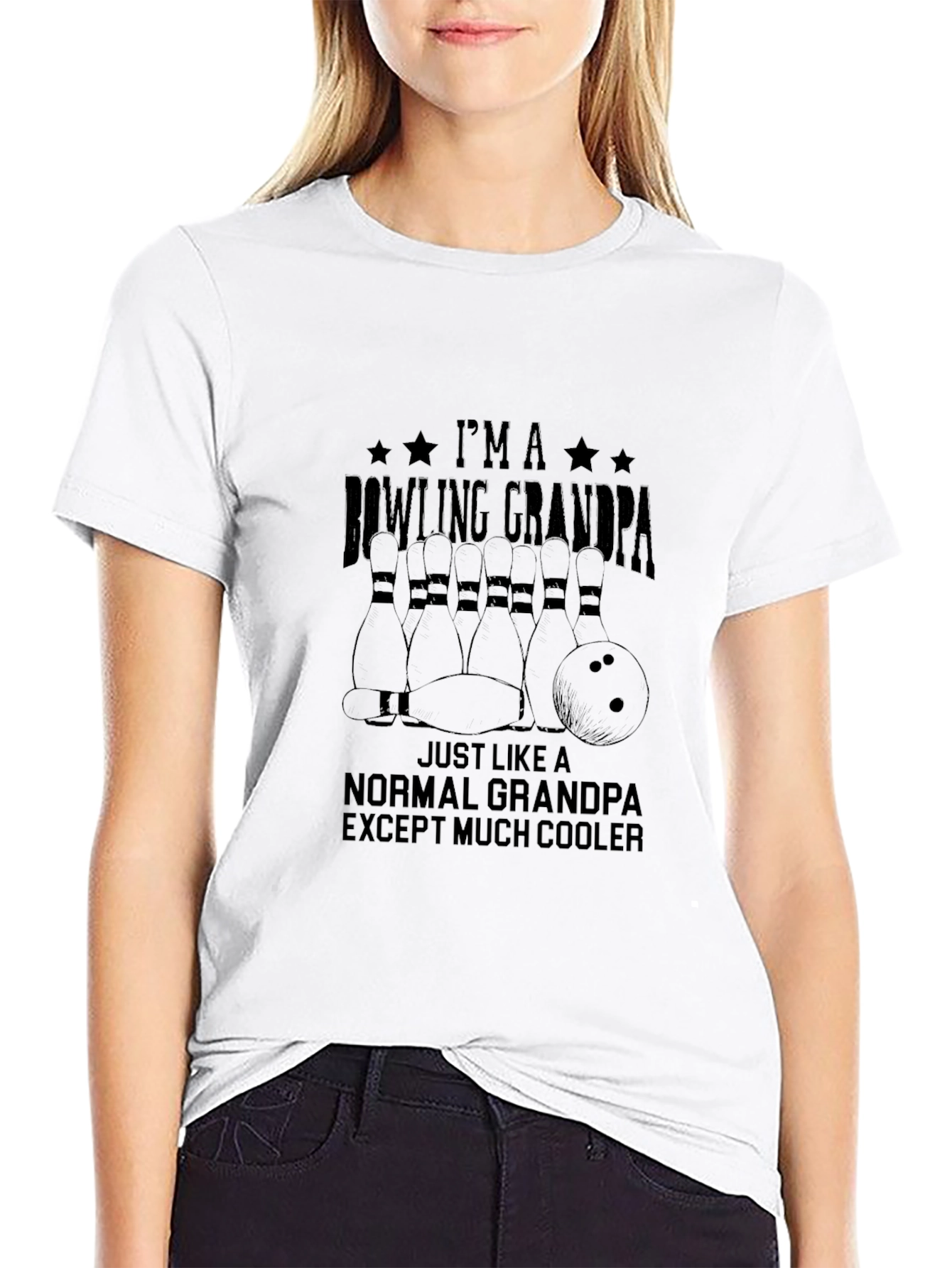 Bowling Grandpa T-Shirt - Cool Grandfather Tee