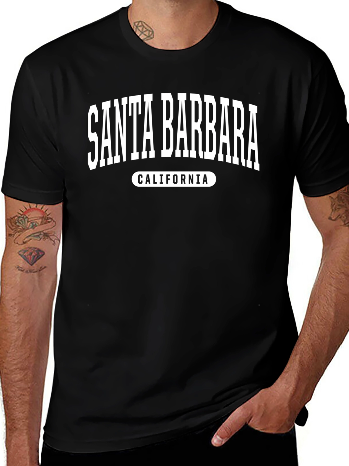 Santa Barbara California Graphic Tee - Black