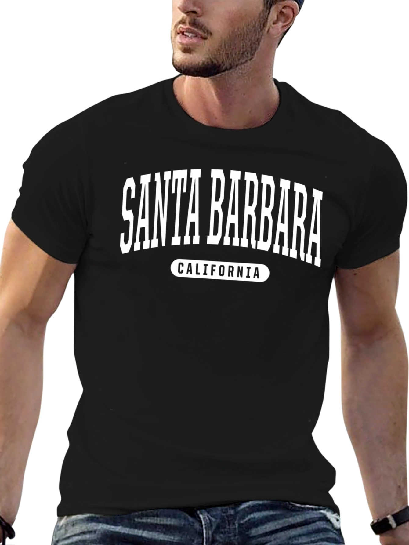 Santa Barbara California Graphic Tee - Black