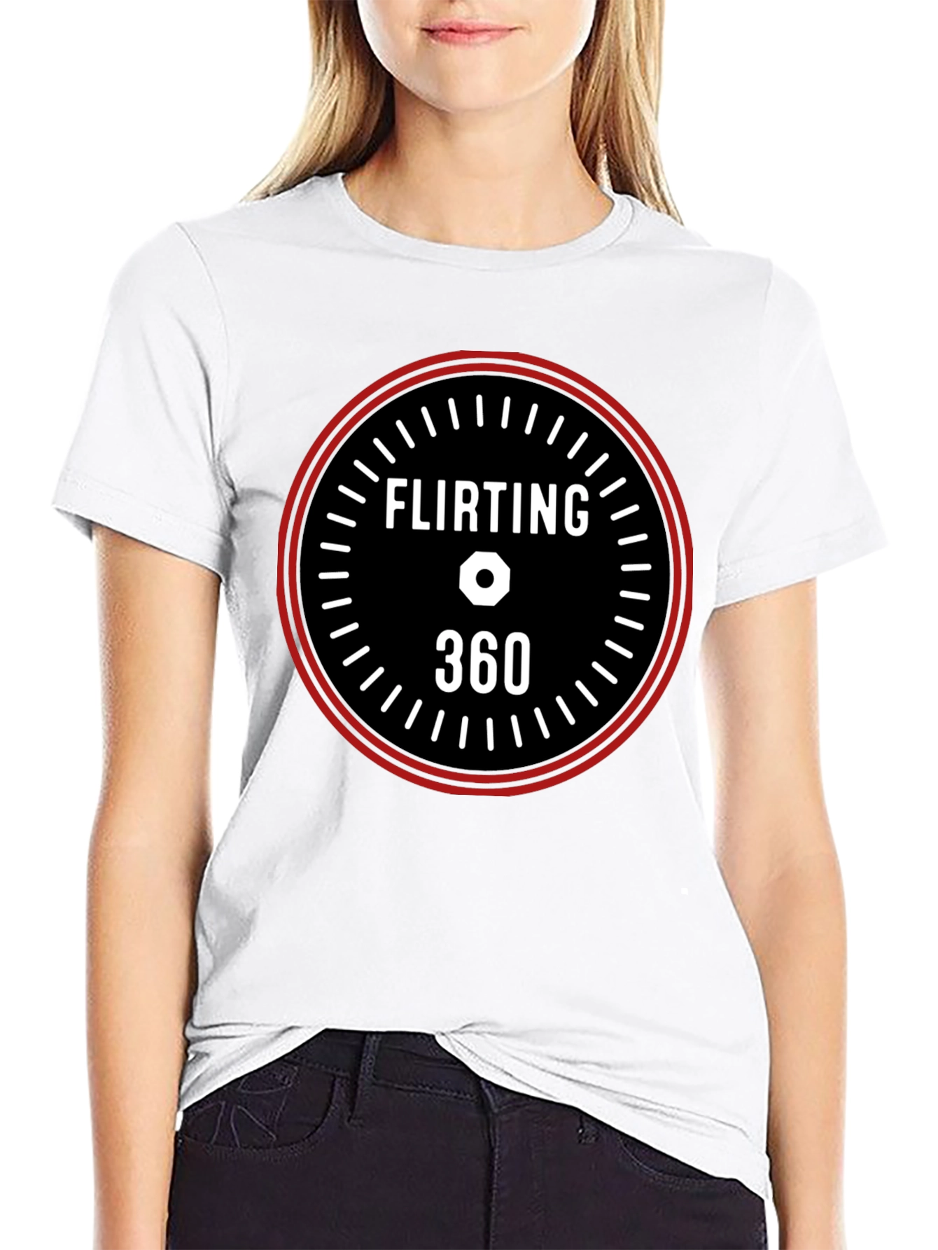 Flirting 360 Graphic Tee - Black Casual T-Shirt