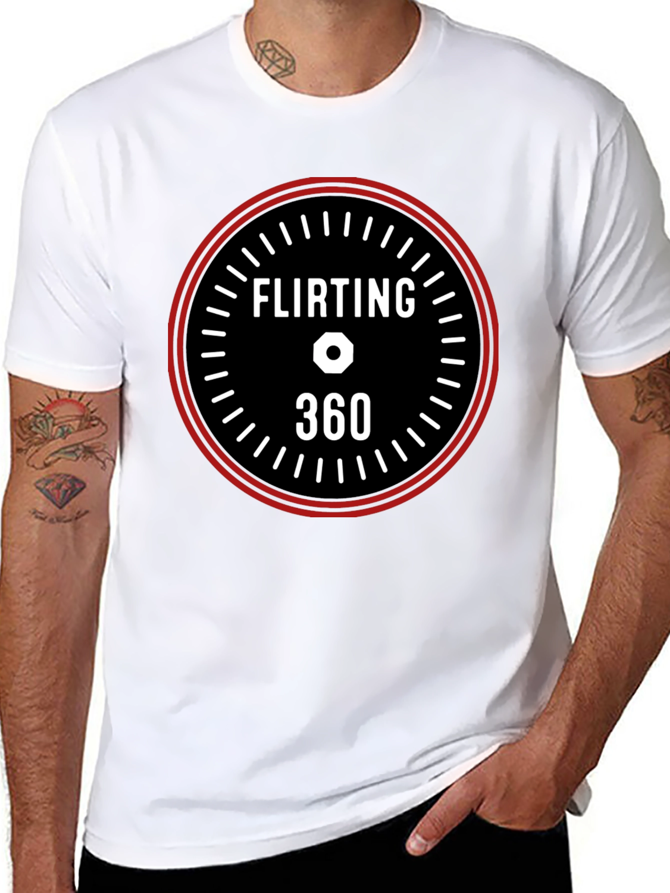 Flirting 360 Graphic Tee - Black Casual T-Shirt