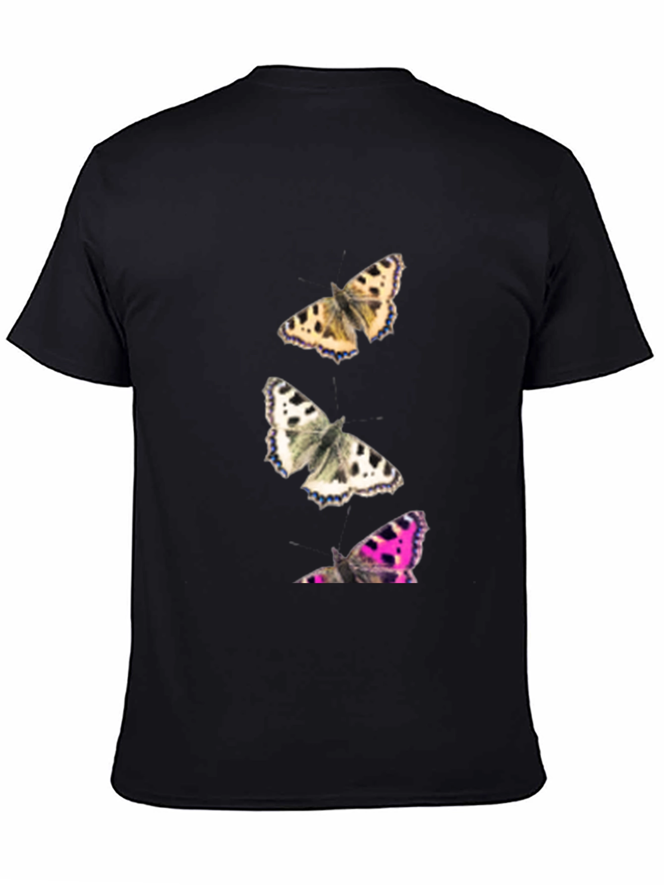 Butterfly Print Black T-Shirt