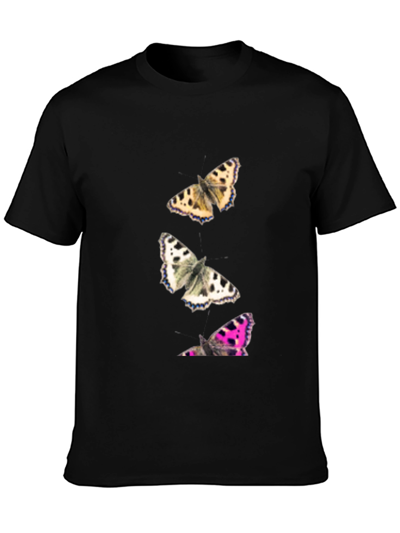 Butterfly Print Black T-Shirt