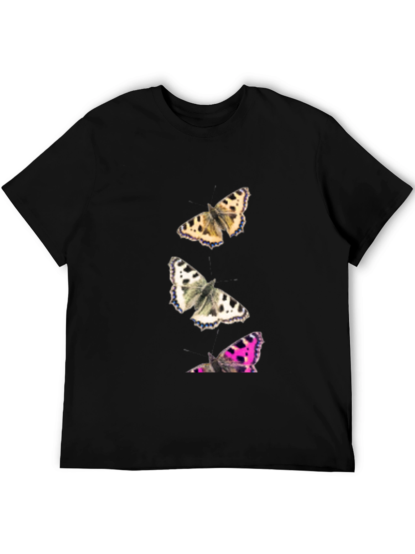 Butterfly Print Black T-Shirt