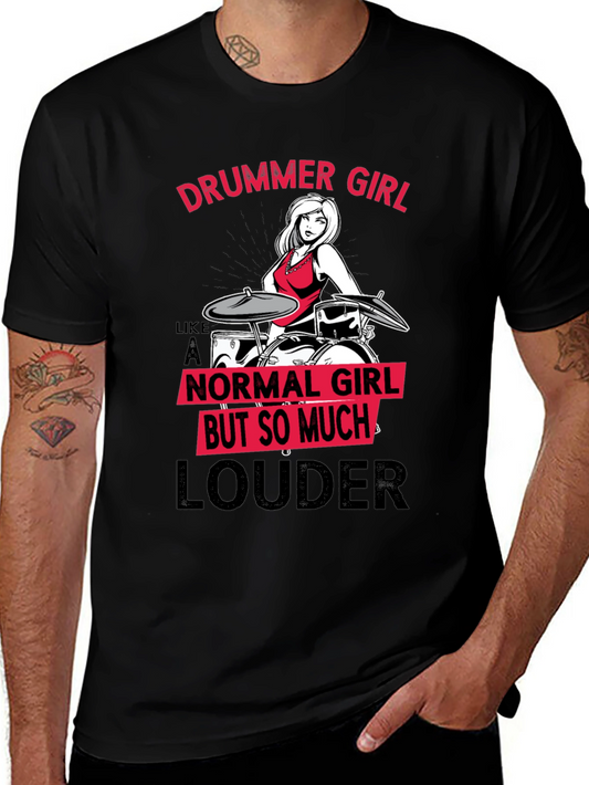 Drummer Girl T-Shirt - Funny Music Lover Tee