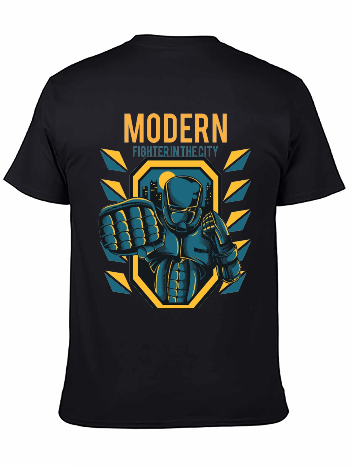 Modern Fighter City T-Shirt - Cool Graphic Tee