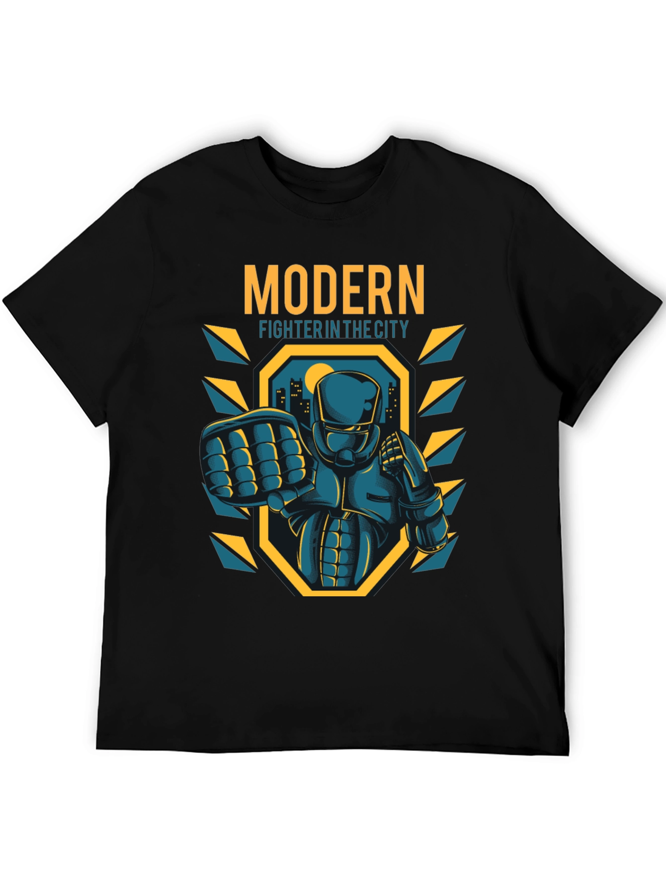 Modern Fighter City T-Shirt - Cool Graphic Tee