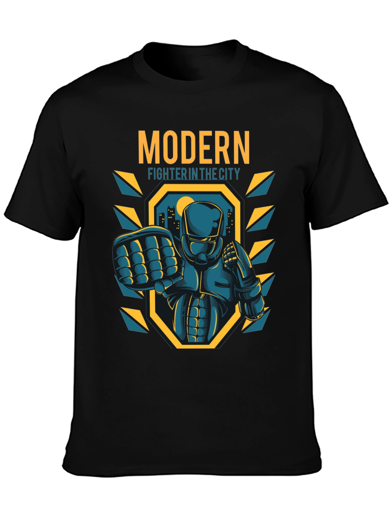 Modern Fighter City T-Shirt - Cool Graphic Tee